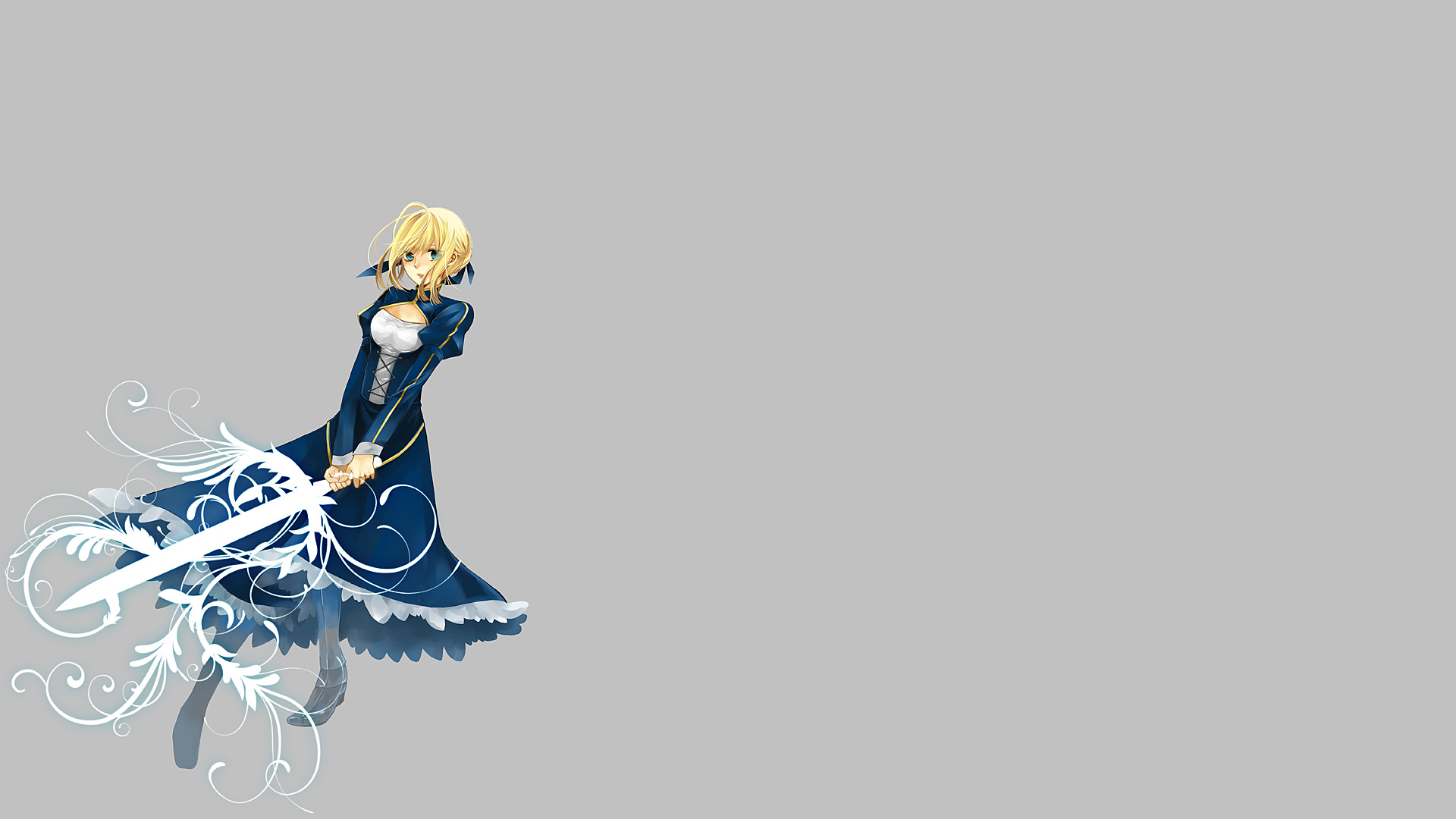 Saber from Fate Series holding a sword HD Wallpaper