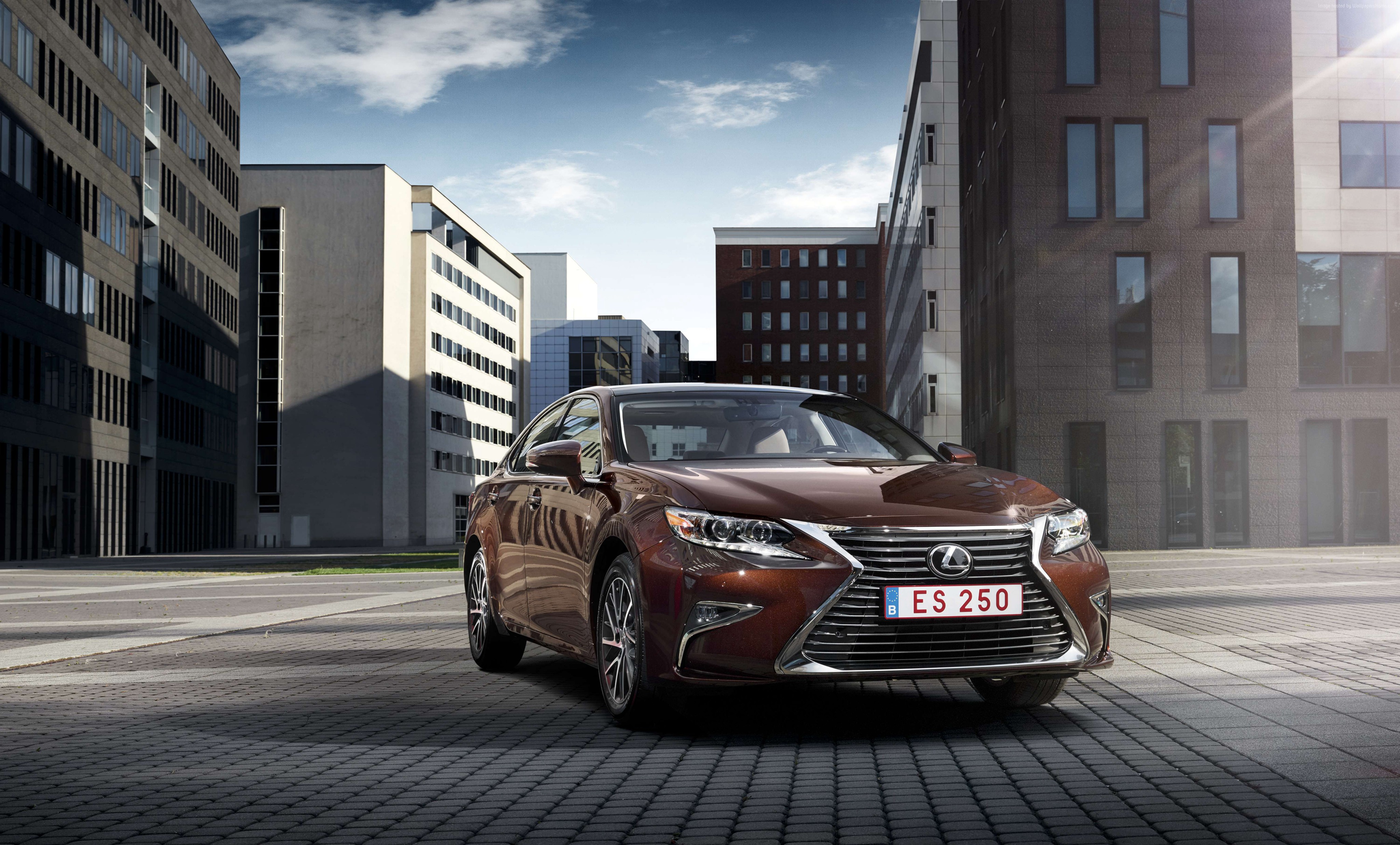 Brown Lexus ES 250 Sedan in City HD Wallpaper