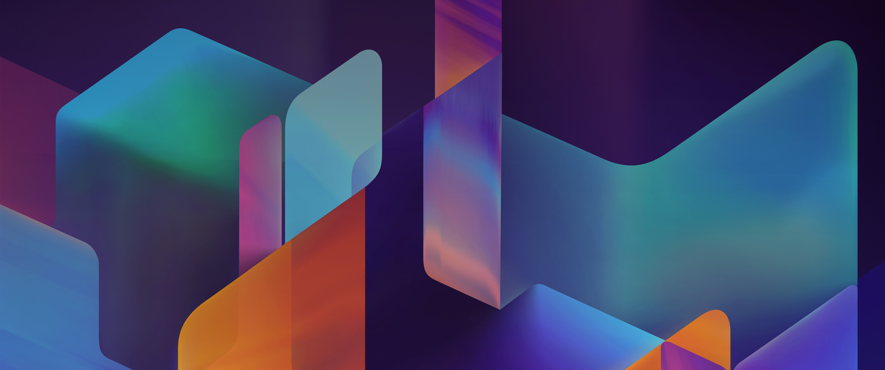 Abstract geometric shapes with gradient colors HD Wallpaper