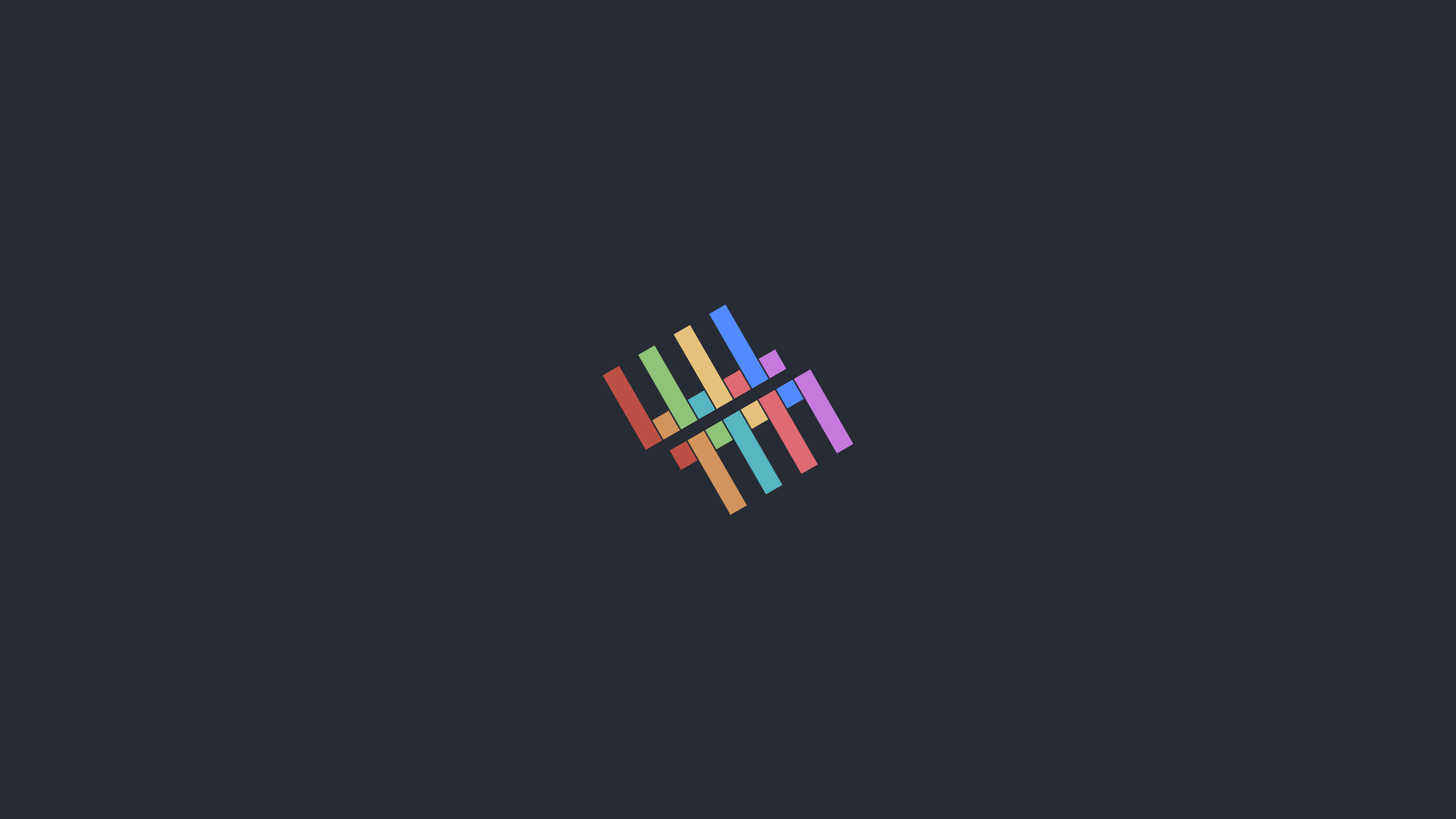 Abstract colorful lines logo on dark background HD Wallpaper