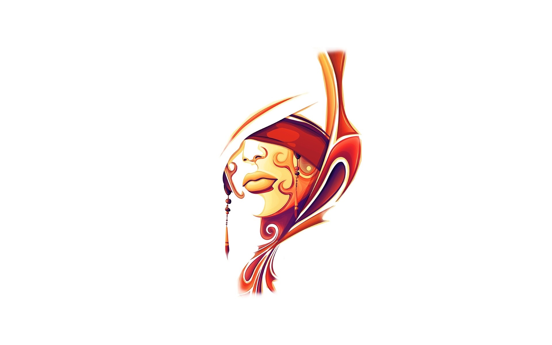 Abstract illustration of a woman's face with a blindfold HD Wallpaper