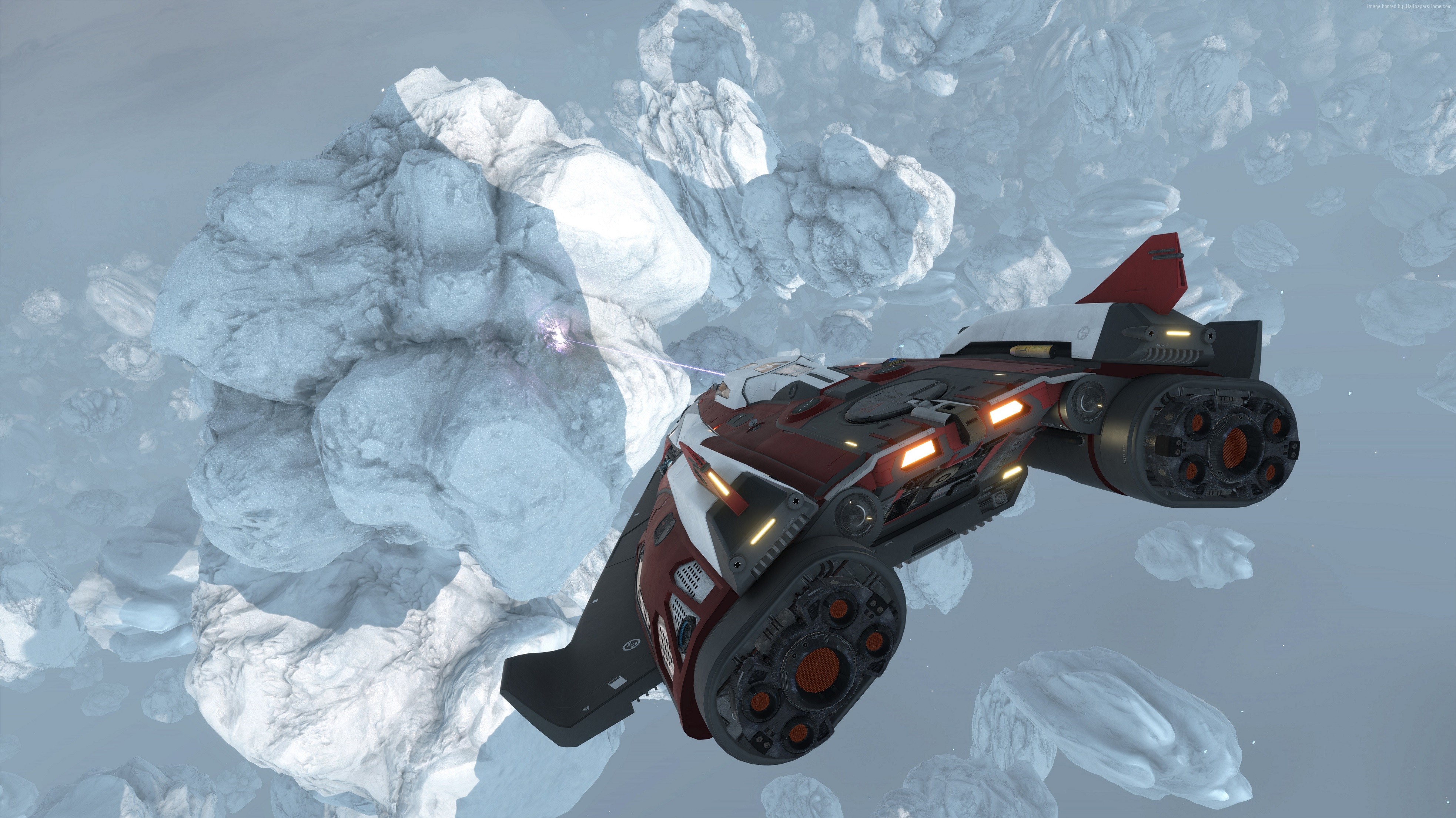 Elite Dangerous: Horizons spaceship in asteroid field HD Wallpaper