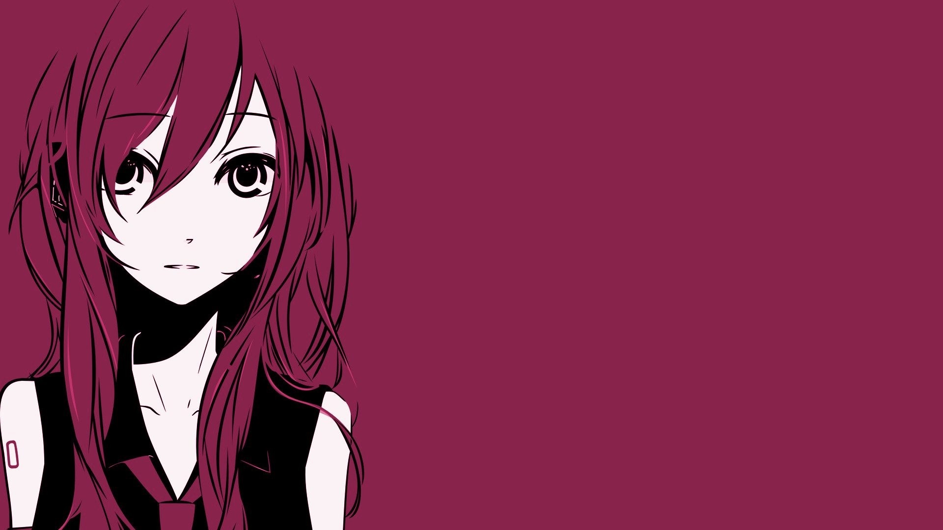 Illustration of a girl with long red hair HD Wallpaper