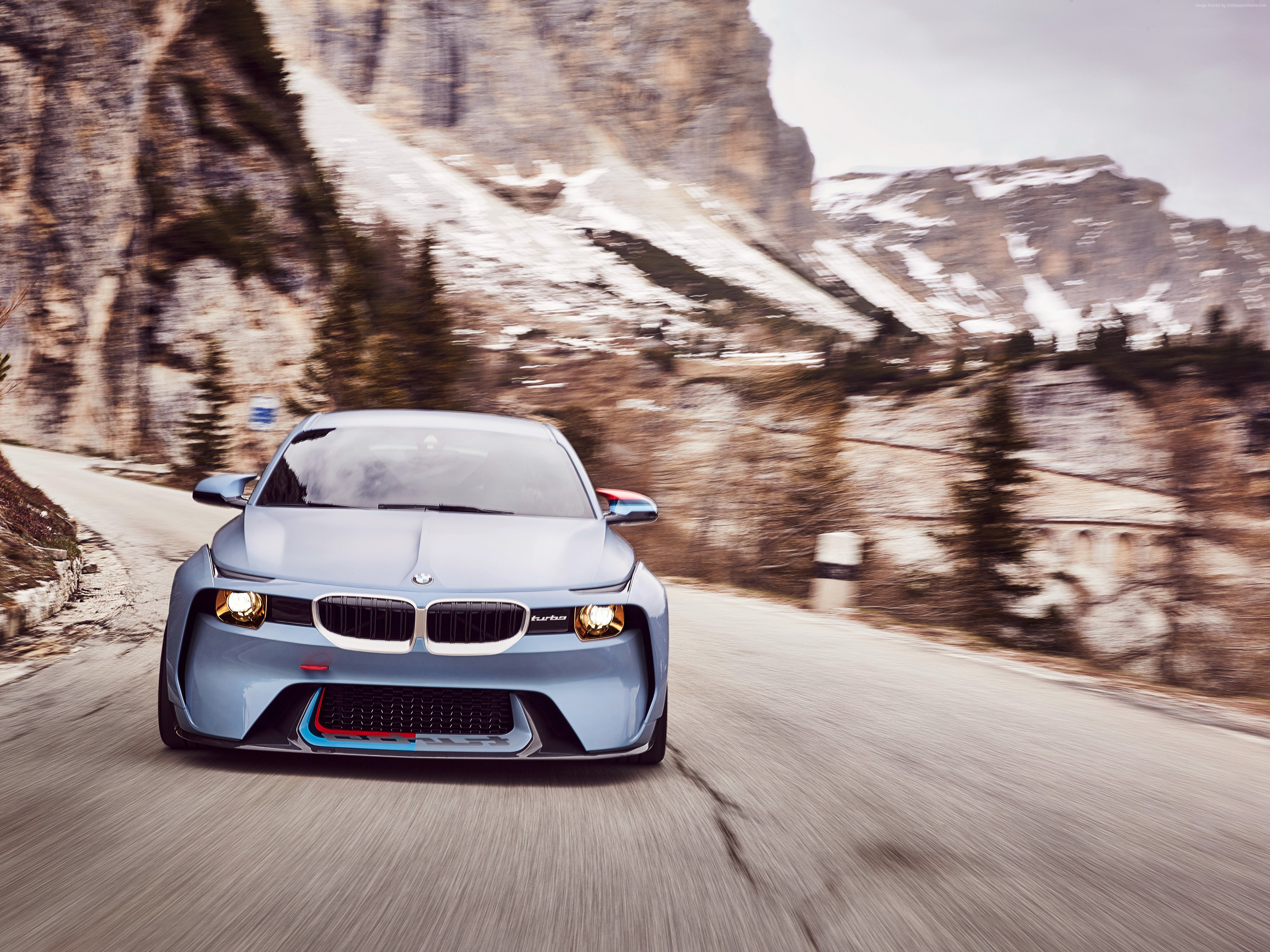 BMW 2002 Hommage Concept car on a mountain road HD Wallpaper