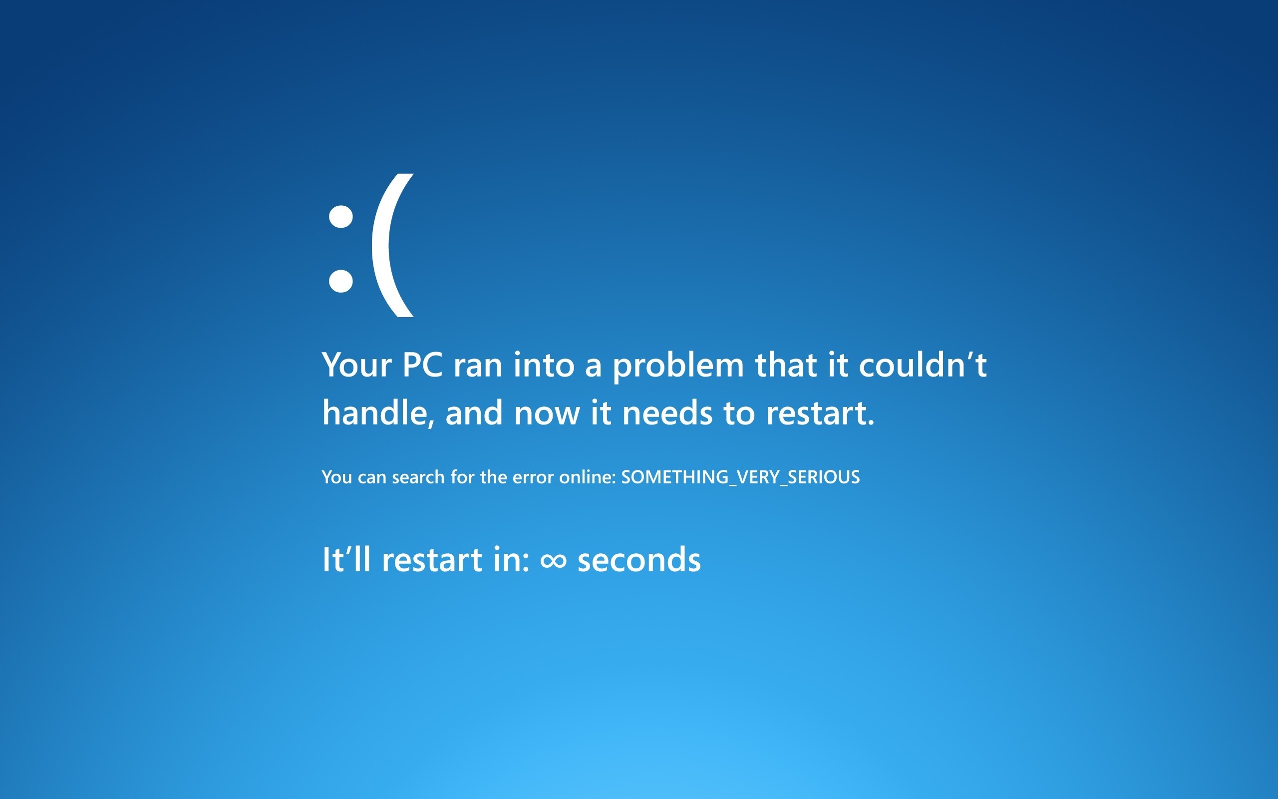 Blue Screen of Death with Sad Face HD Wallpaper