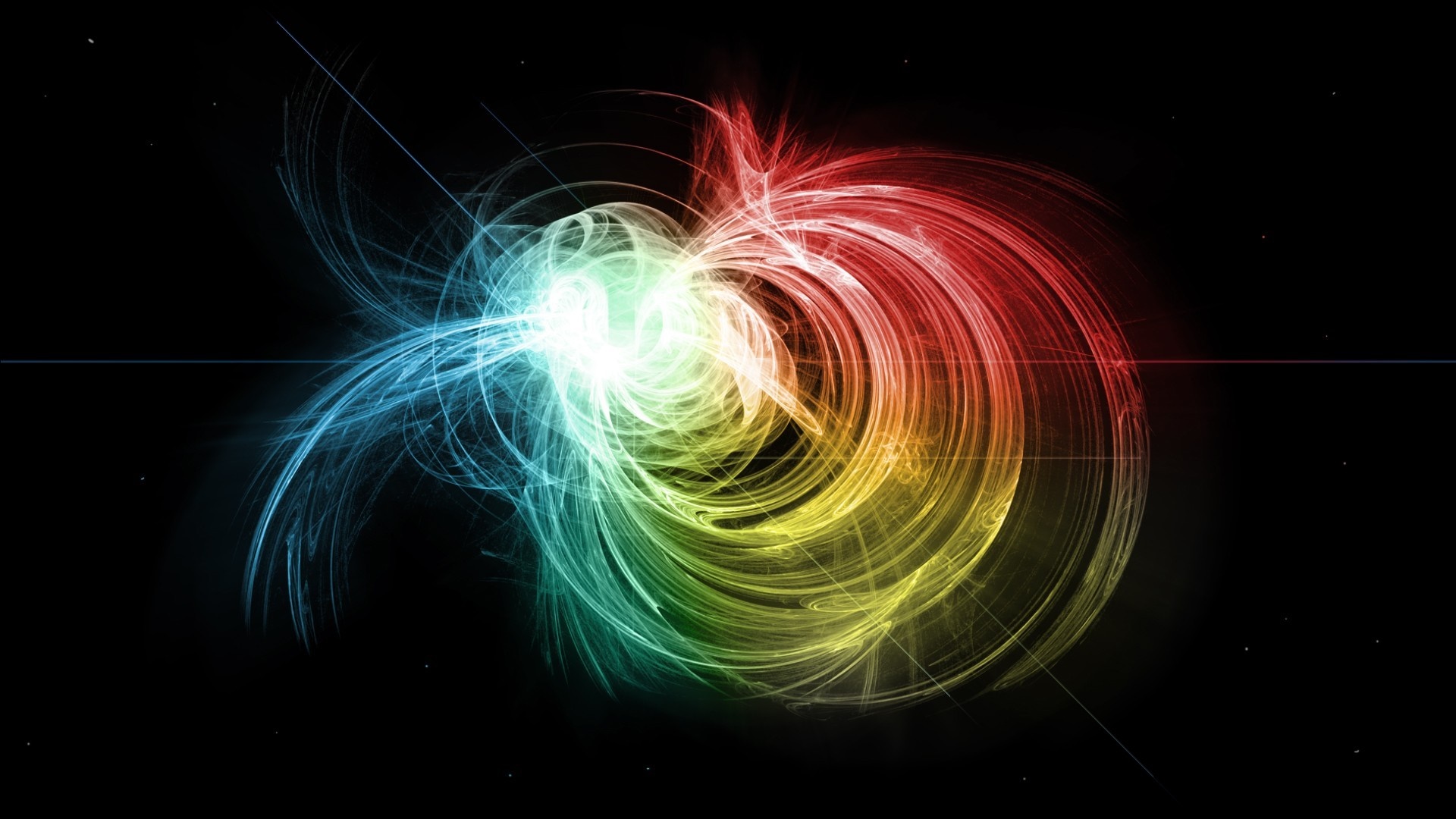 Colorful fractal art illustration in space HD Wallpaper