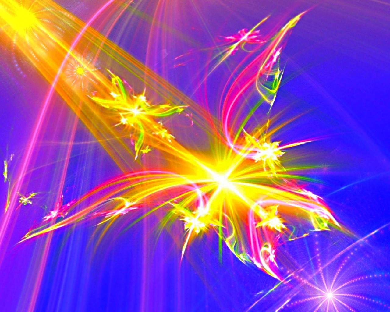 Abstract digital art with bright colorful light effects HD Wallpaper