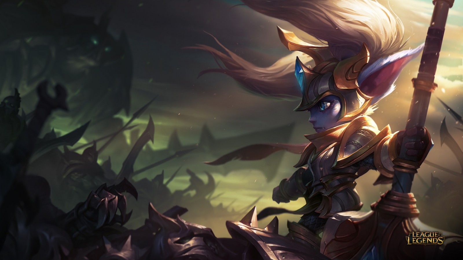 Poppy from League of Legends in battle HD Wallpaper
