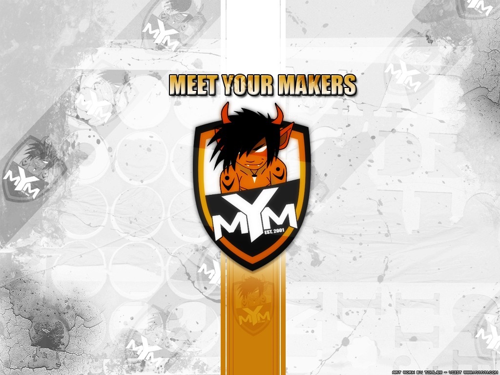 Meet Your Makers logo with cartoon character HD Wallpaper