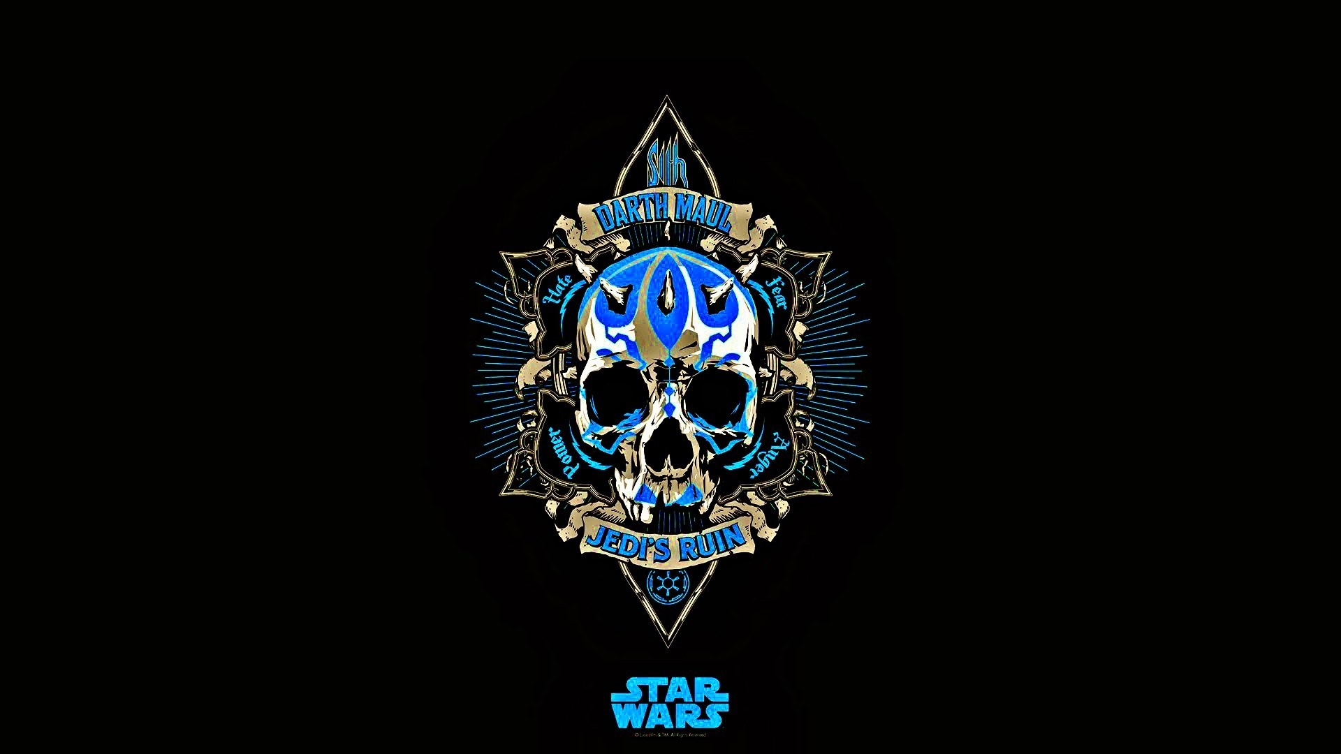 Darth Maul skull illustration from Star Wars HD Wallpaper