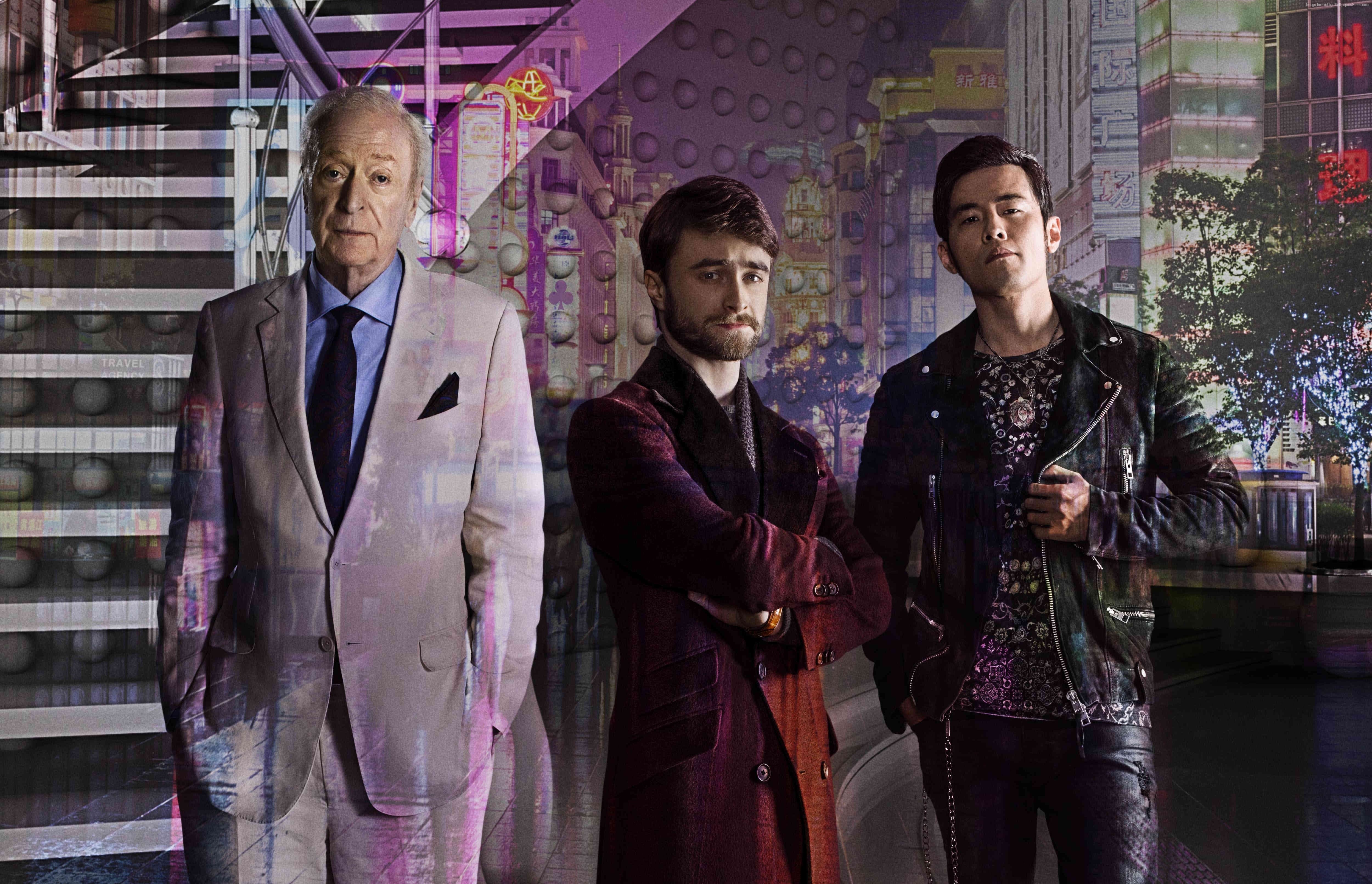 Michael Caine, Daniel Radcliffe, and Jay Chou in Now You See Me 2 HD Wallpaper