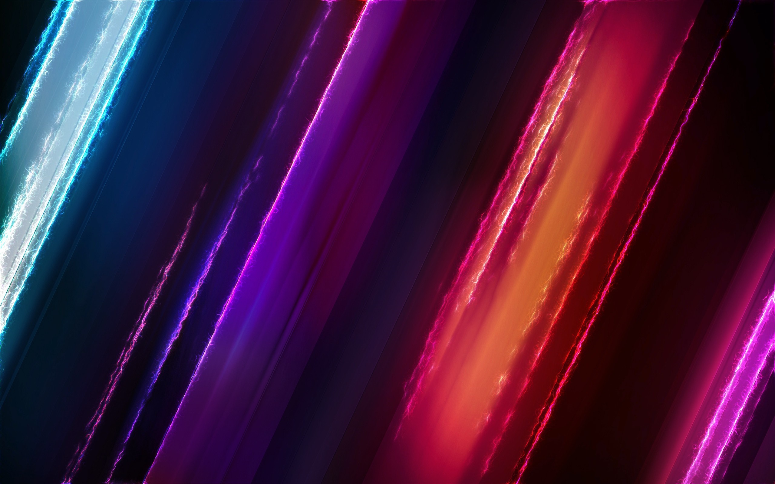 Abstract diagonal lines of neon light HD Wallpaper