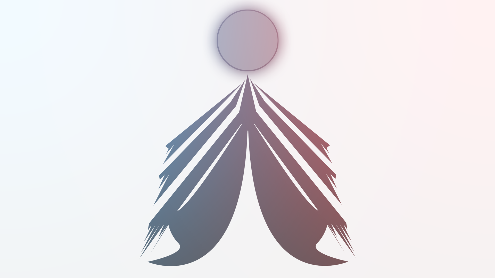 Abstract illustration of a tent with a circle above HD Wallpaper