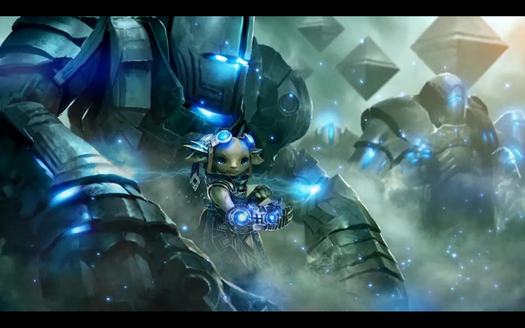 Asura from Guild Wars 2 with mechs HD Wallpaper