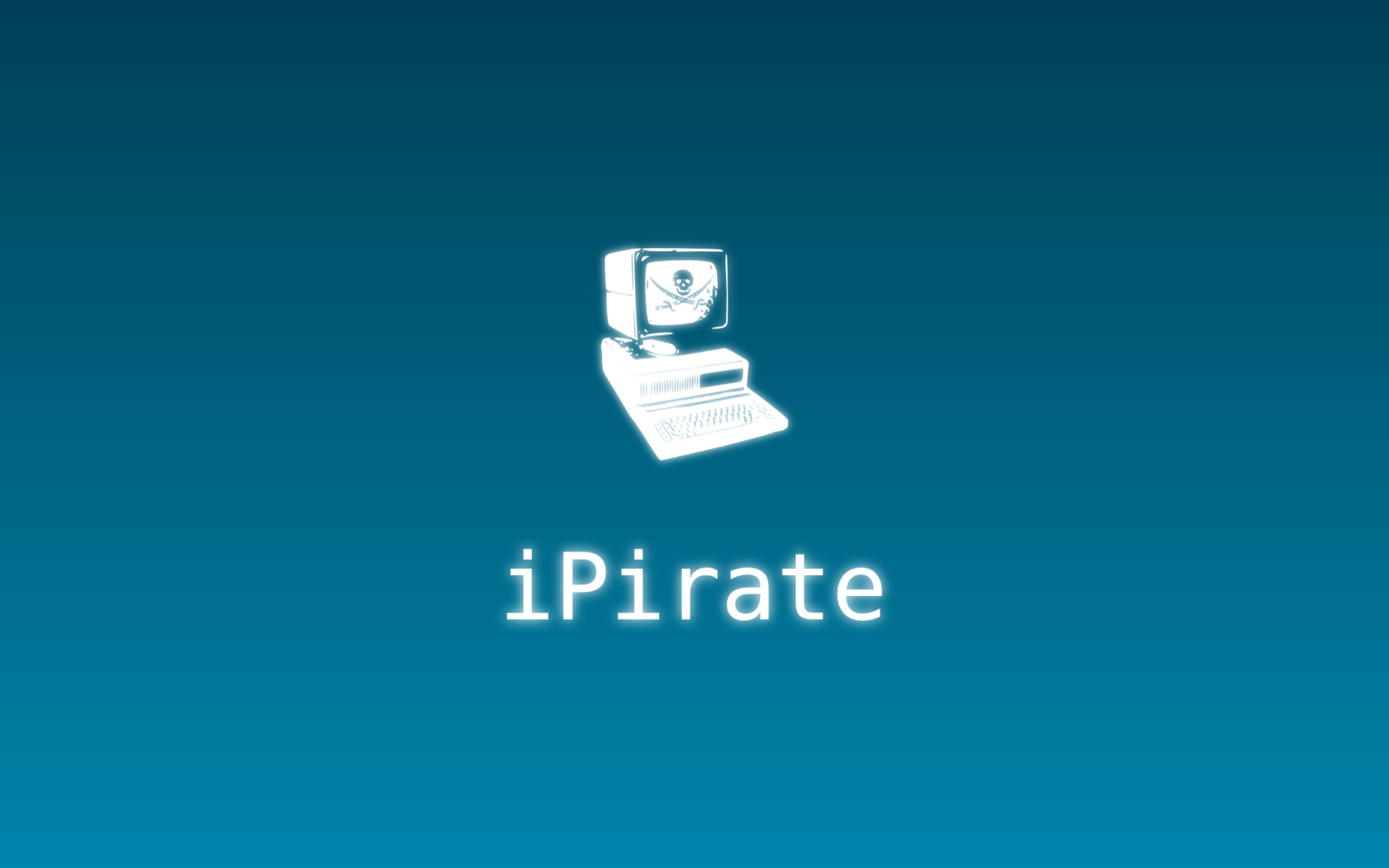 iPirate logo with vintage computer and skull HD Wallpaper