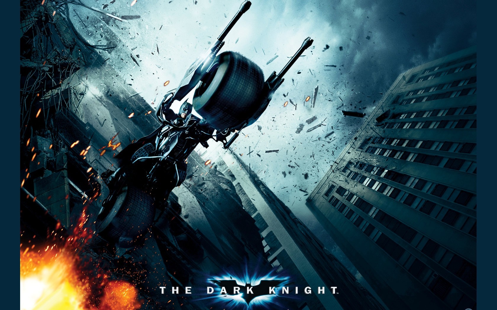 Batman from The Dark Knight on the Batpod HD Wallpaper