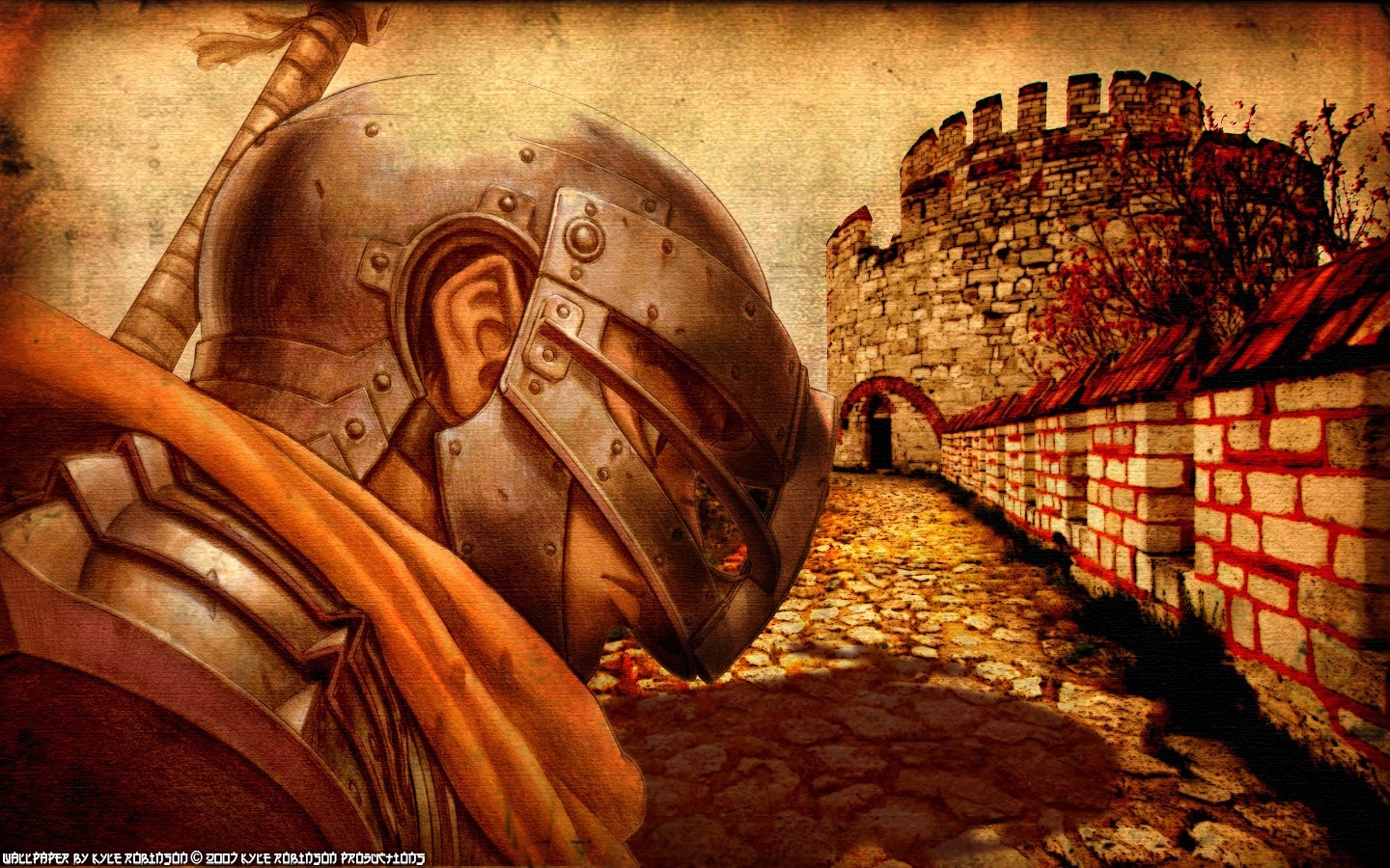 Guts from Berserk near a castle wall HD Wallpaper
