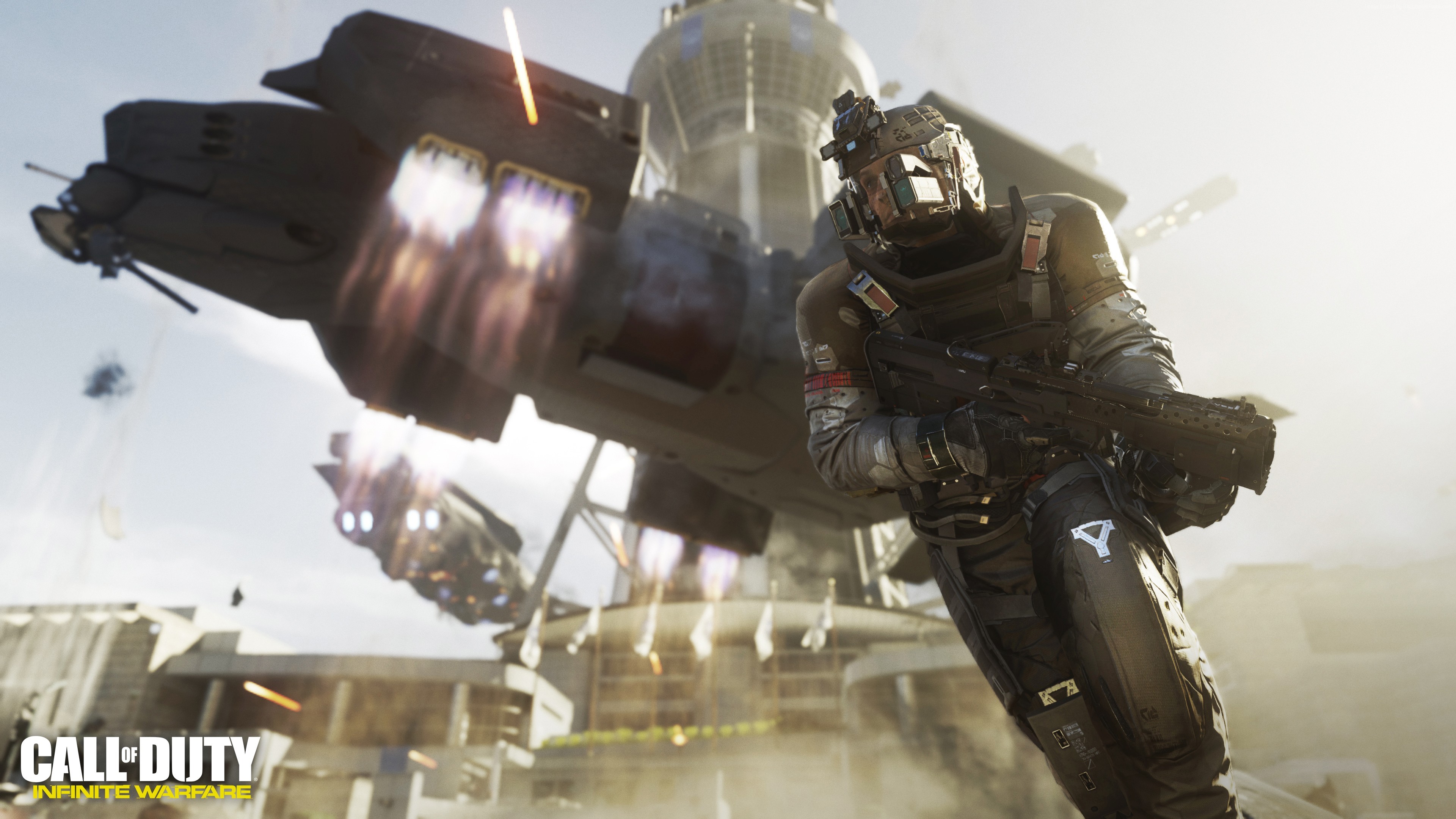 Call of Duty: Infinite Warfare soldier with spaceship HD Wallpaper