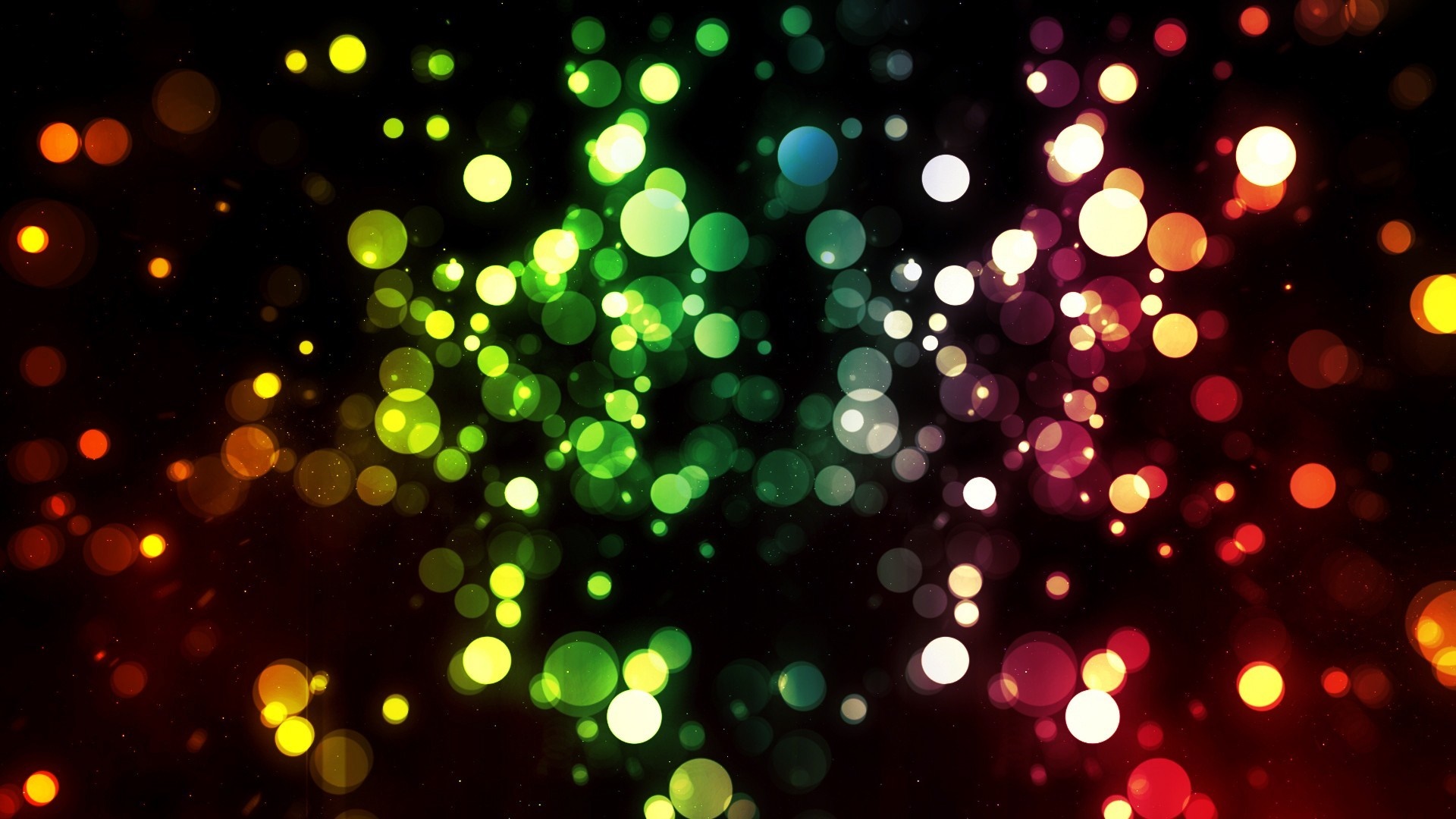 Blurred colorful bokeh lights on black background HD Wallpaper