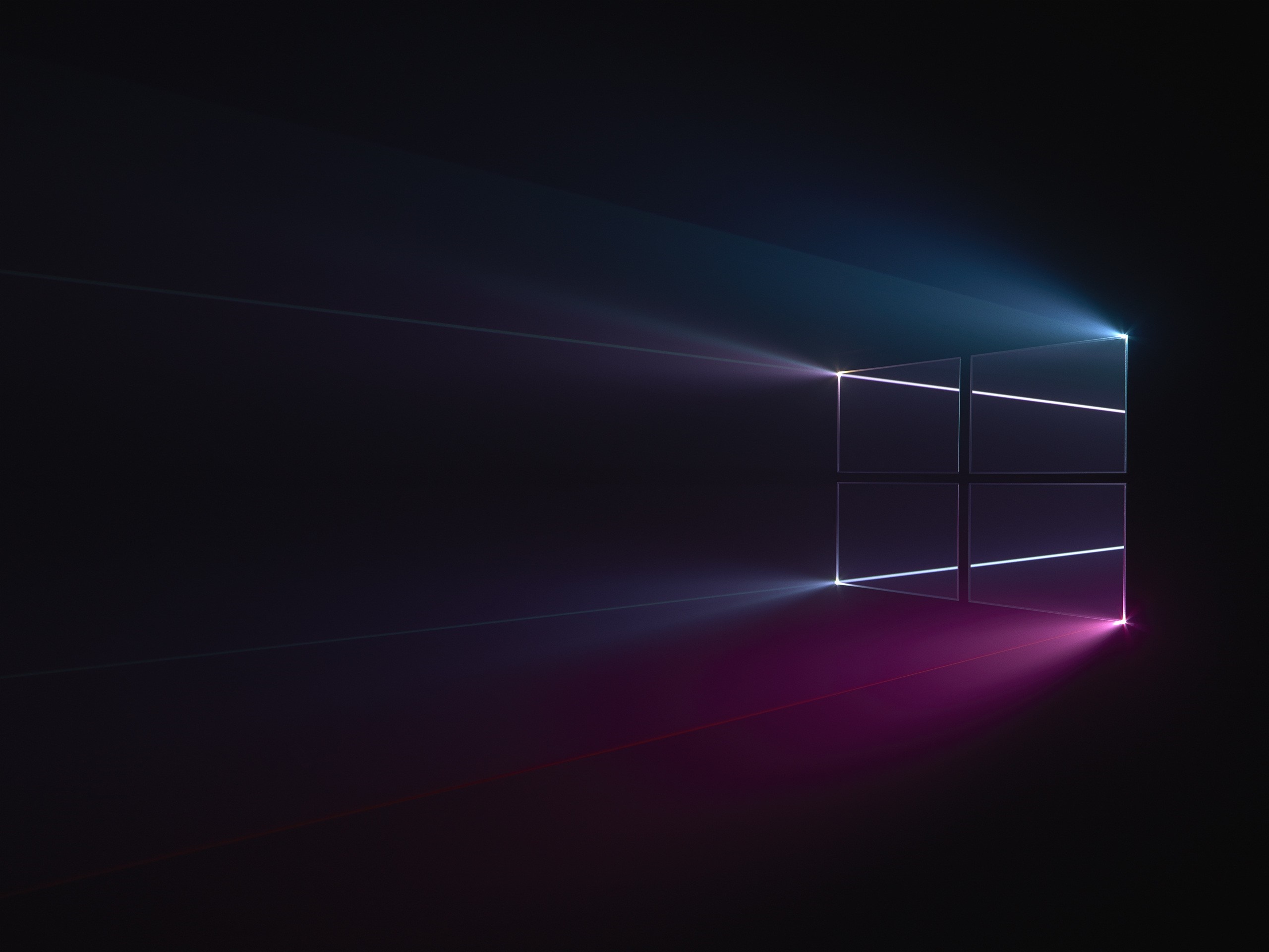Windows 10 logo with light beams HD Wallpaper