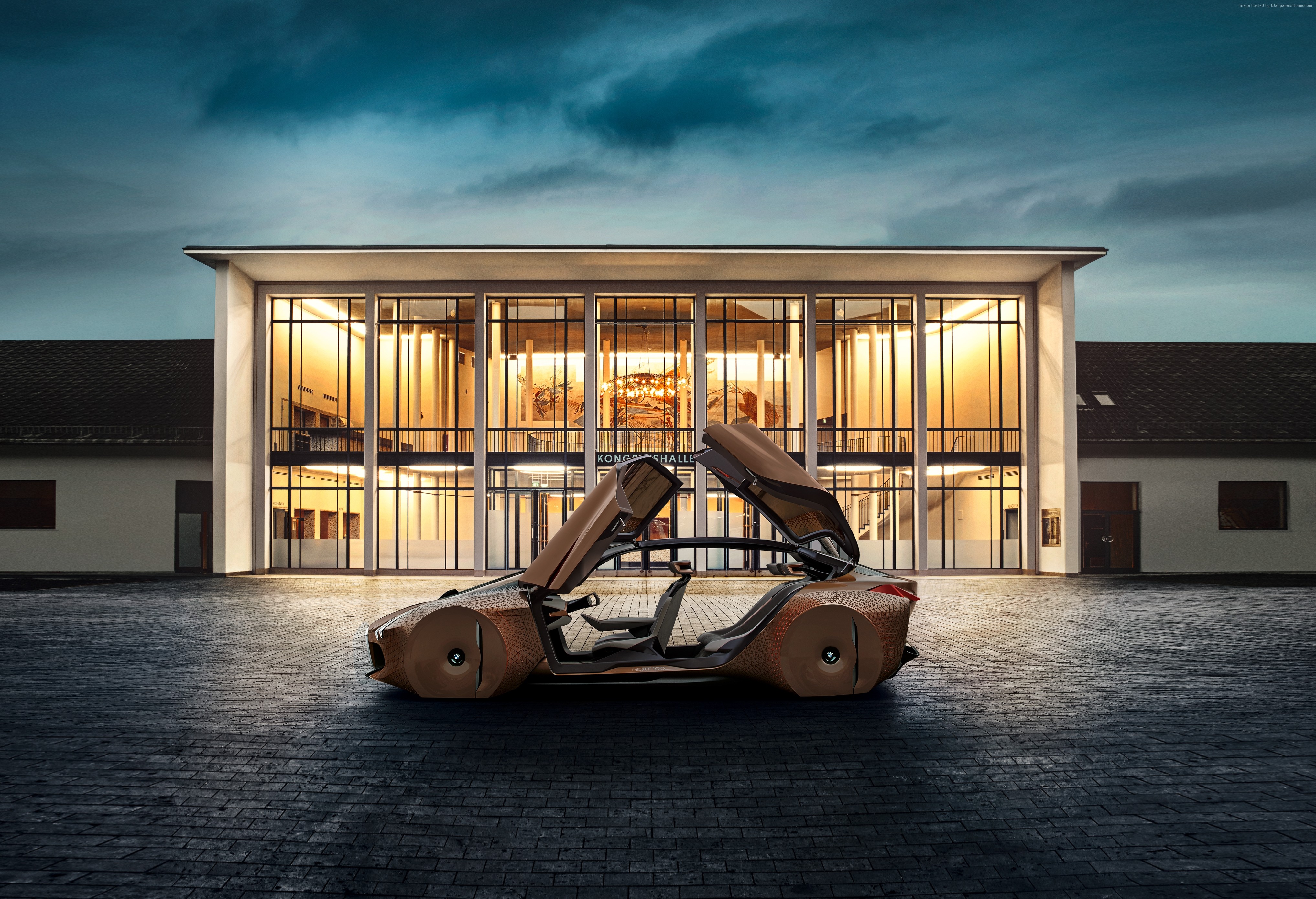 BMW Vision Next 100 concept car with doors open HD Wallpaper
