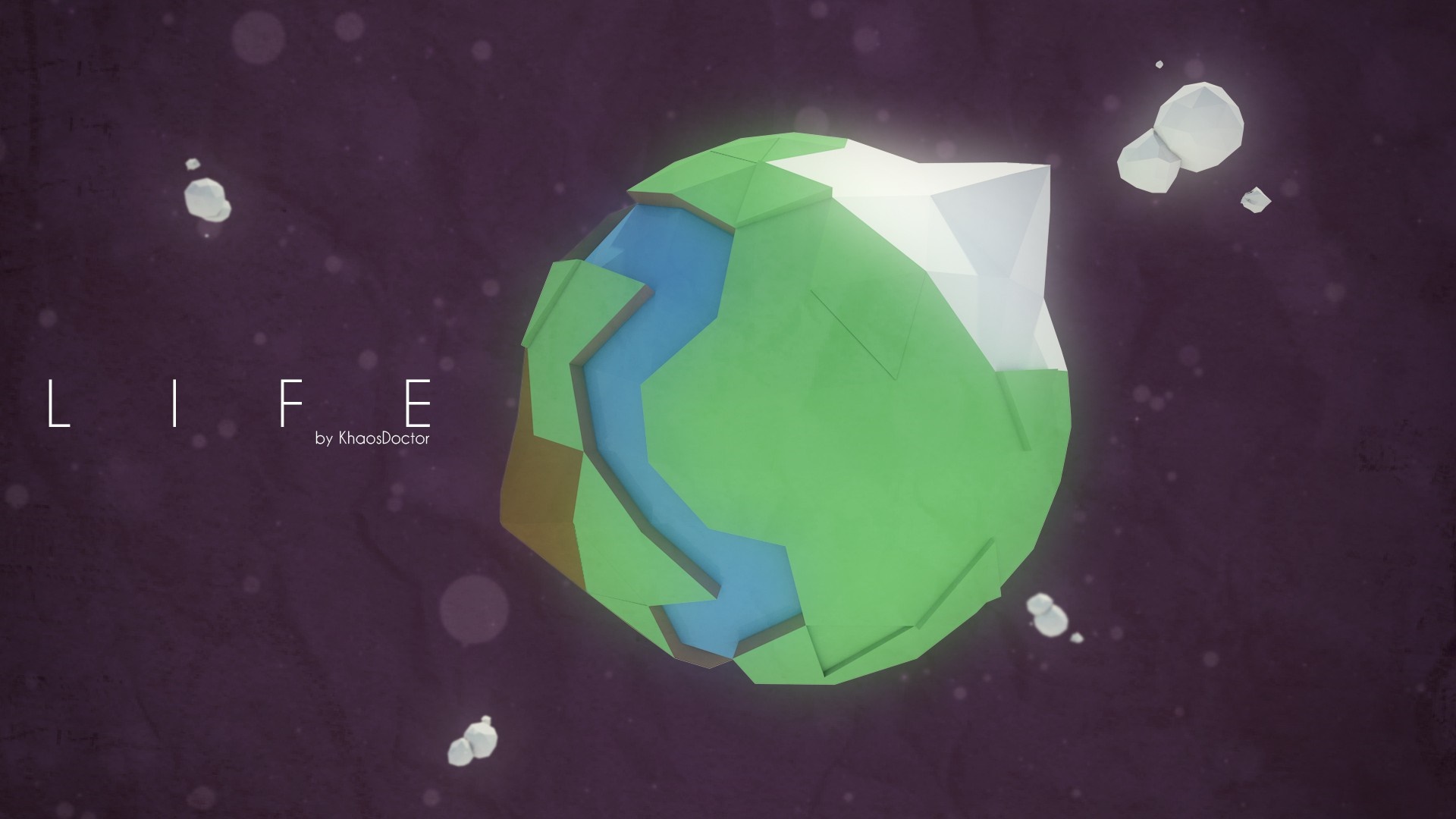 Low poly planet LIFE by KhaosDoctor HD Wallpaper