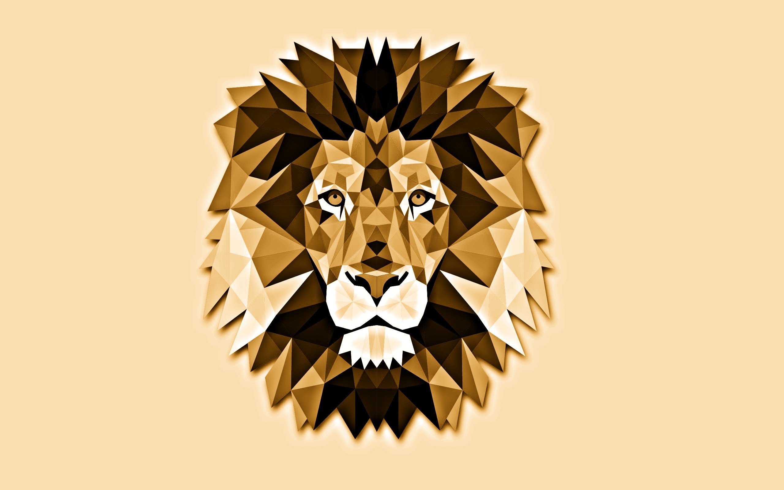 Geometric Lion Head Illustration HD Wallpaper
