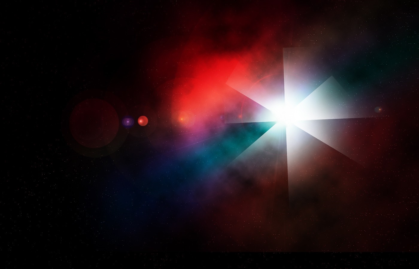 Abstract space nebula with lens flare HD Wallpaper