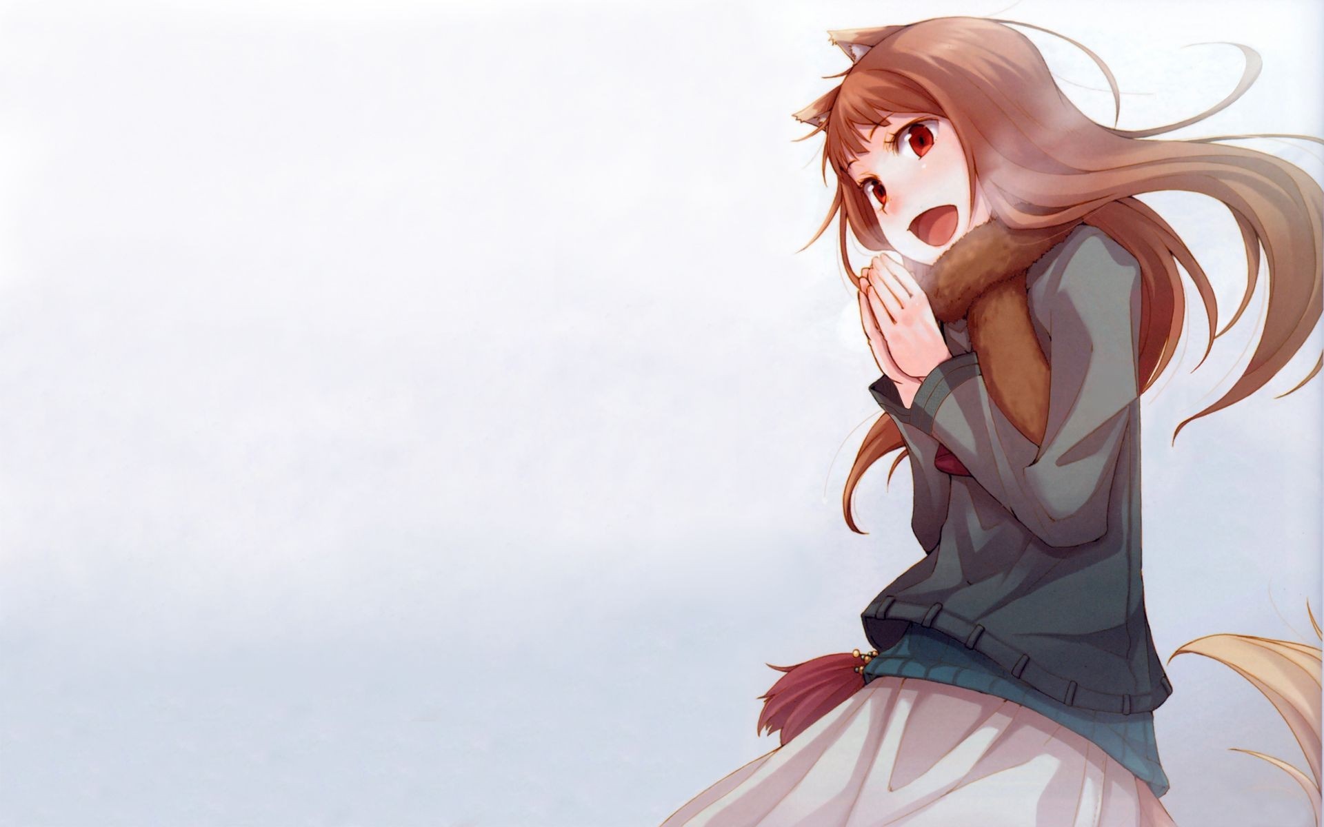 Holo from Spice and Wolf anime illustration HD Wallpaper