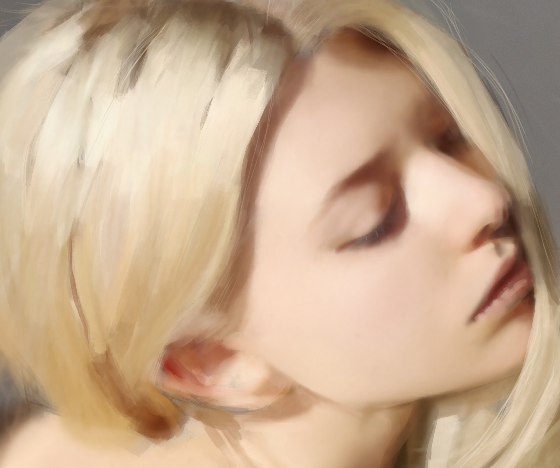 Close up of a woman with blonde hair HD Wallpaper