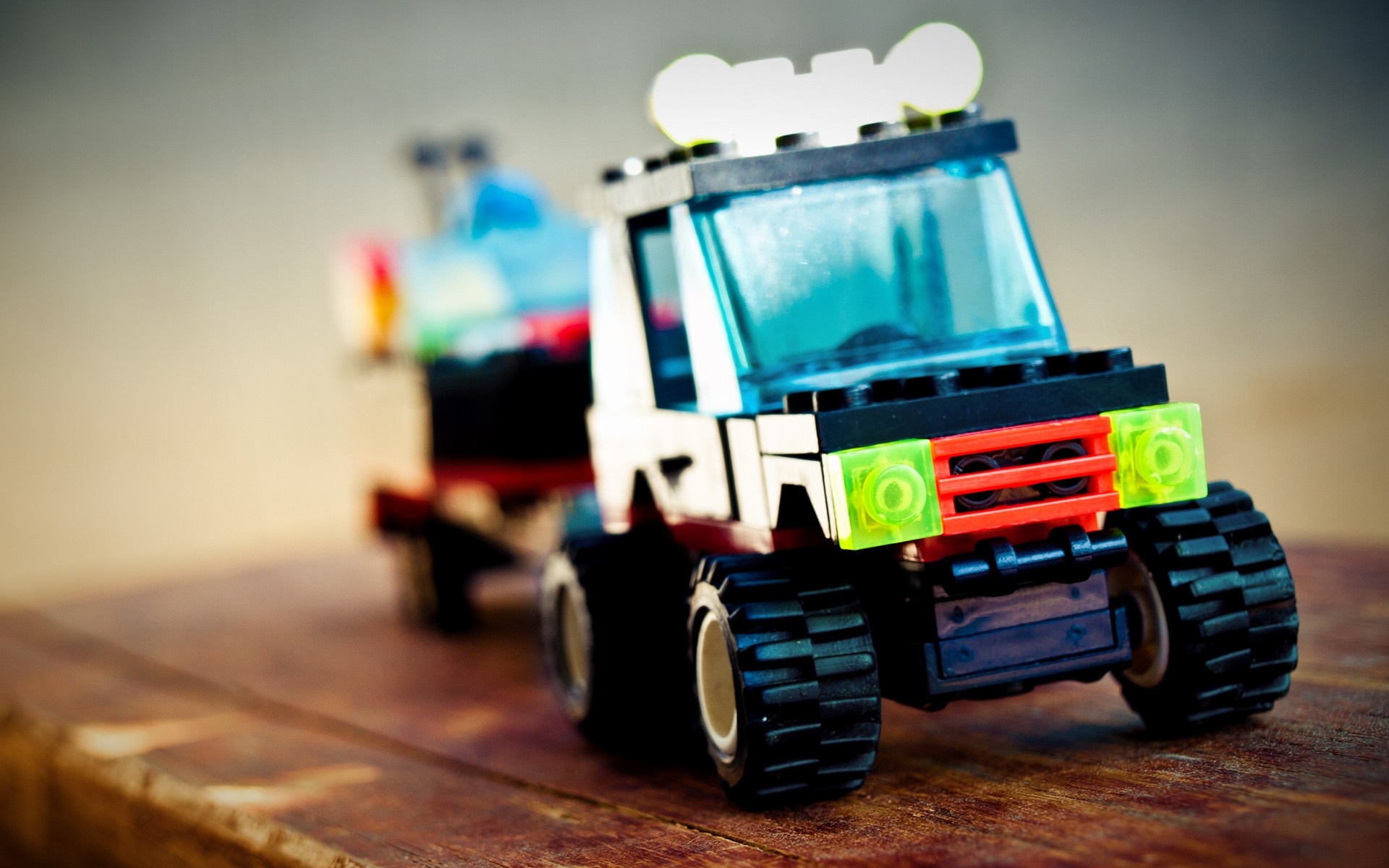 LEGO toy truck with trailer HD Wallpaper