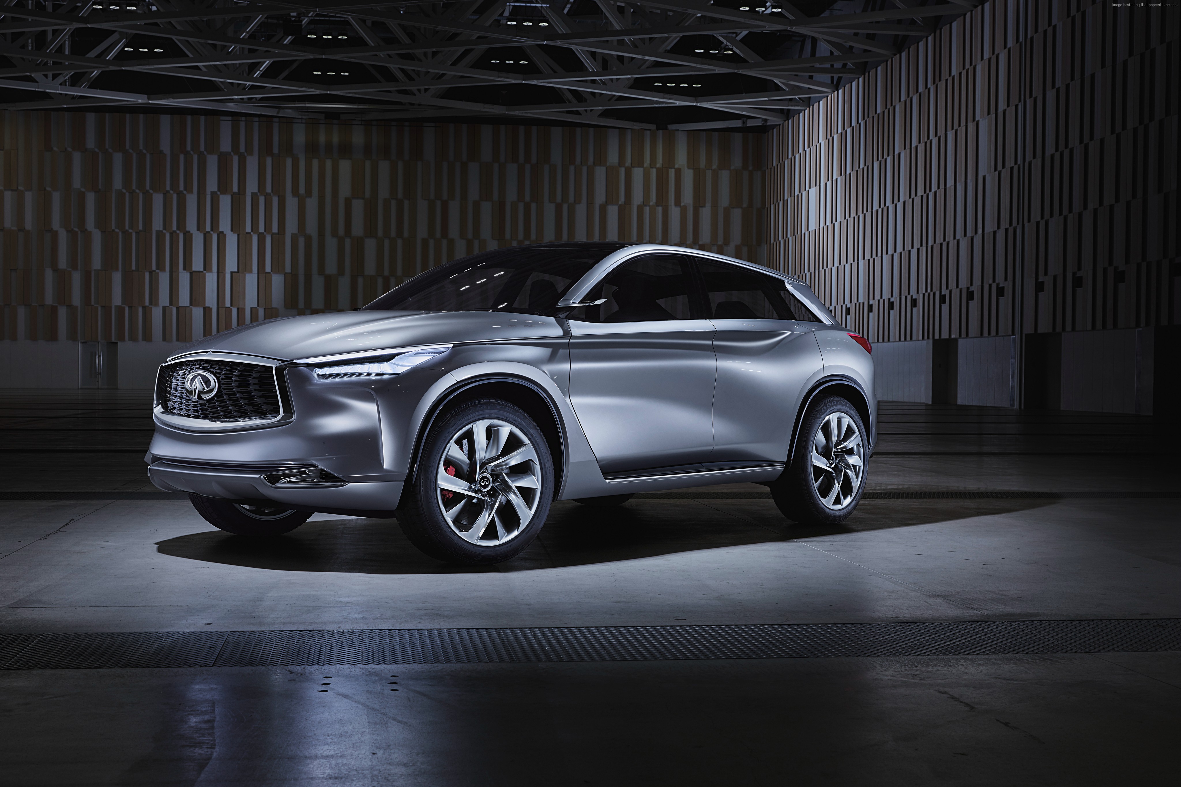 Silver Infiniti QX Sport Inspiration crossover at Beijing Motor Show 2016 HD Wallpaper