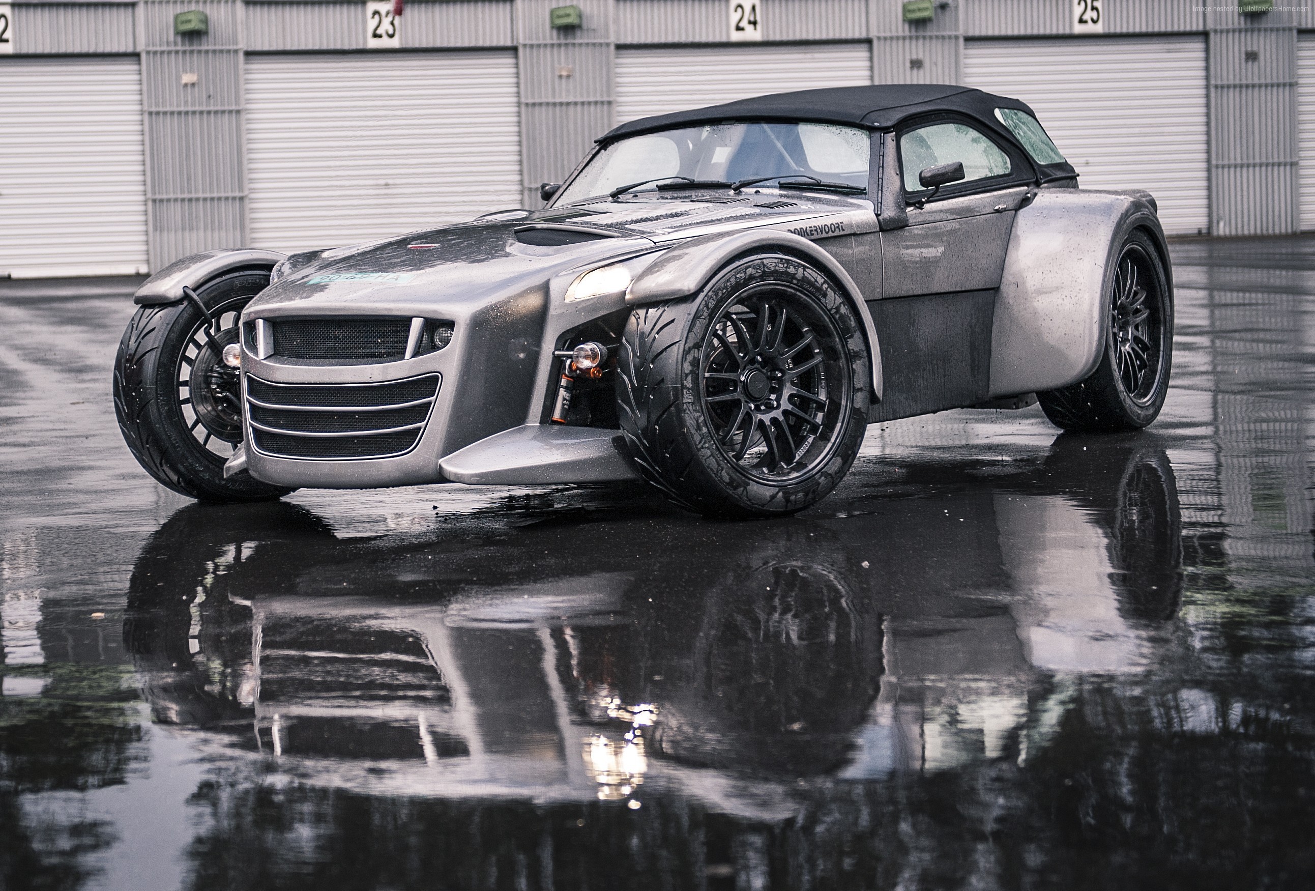 Donkervoort D8 GTO-S sportscar on wet asphalt HD Wallpaper