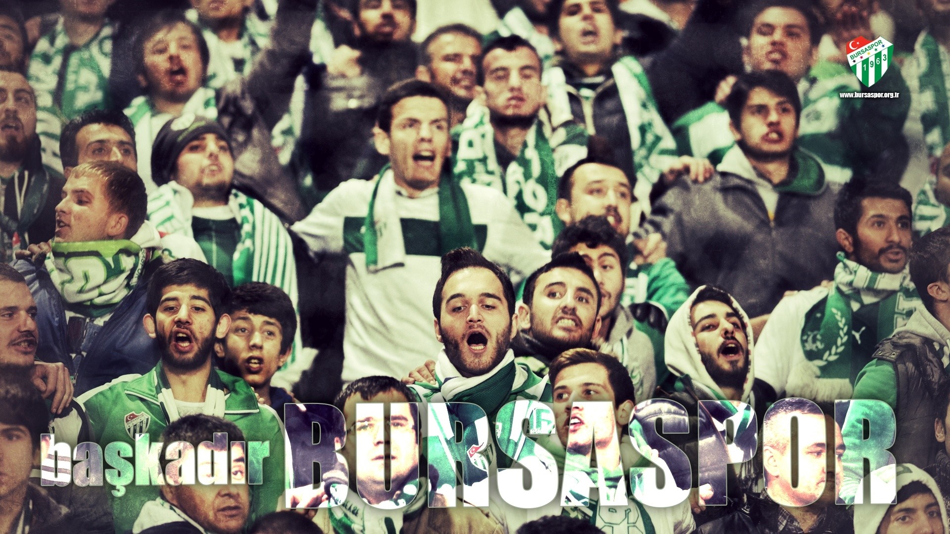 Bursaspor fans cheering in a stadium HD Wallpaper