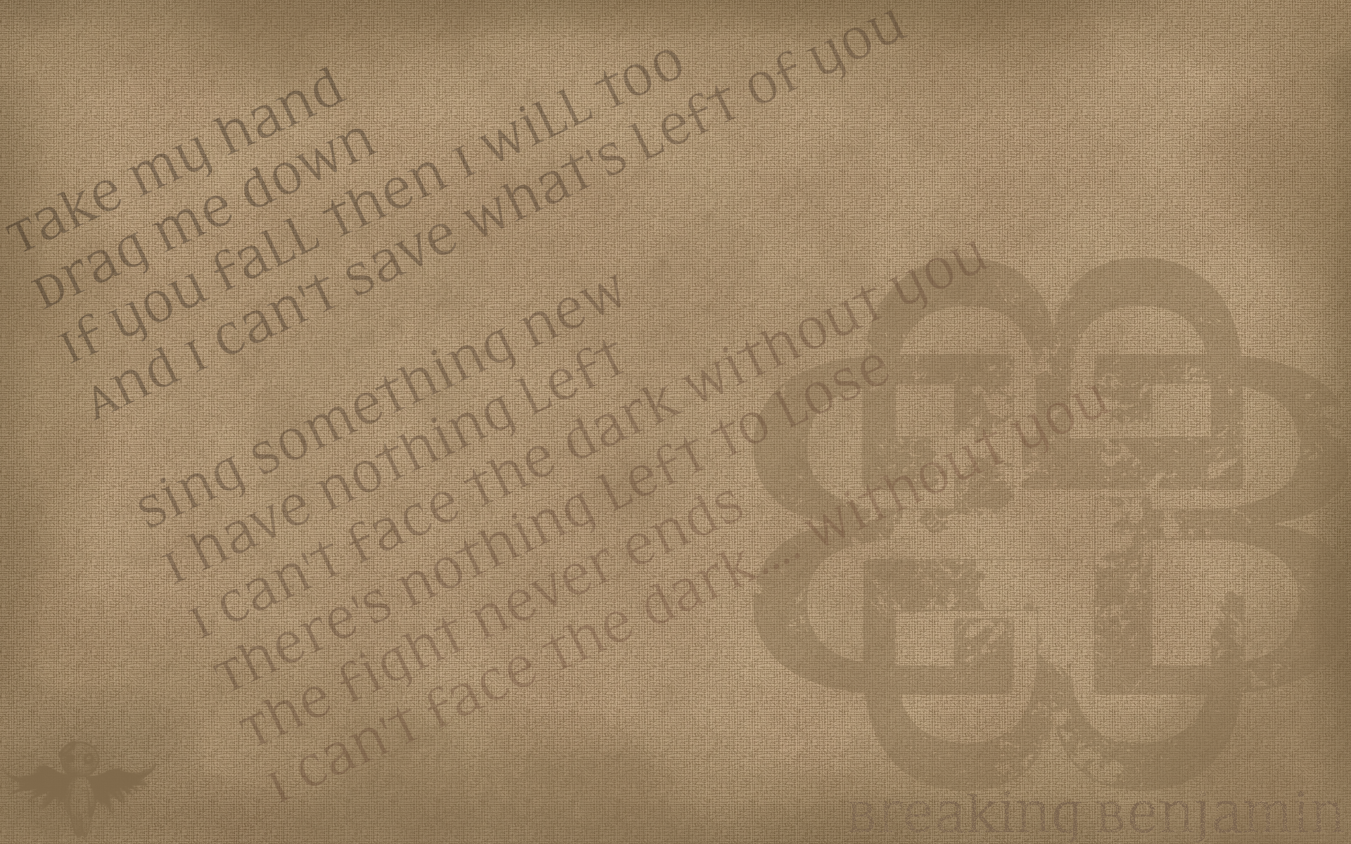 Breaking Benjamin lyrics on textured paper HD Wallpaper
