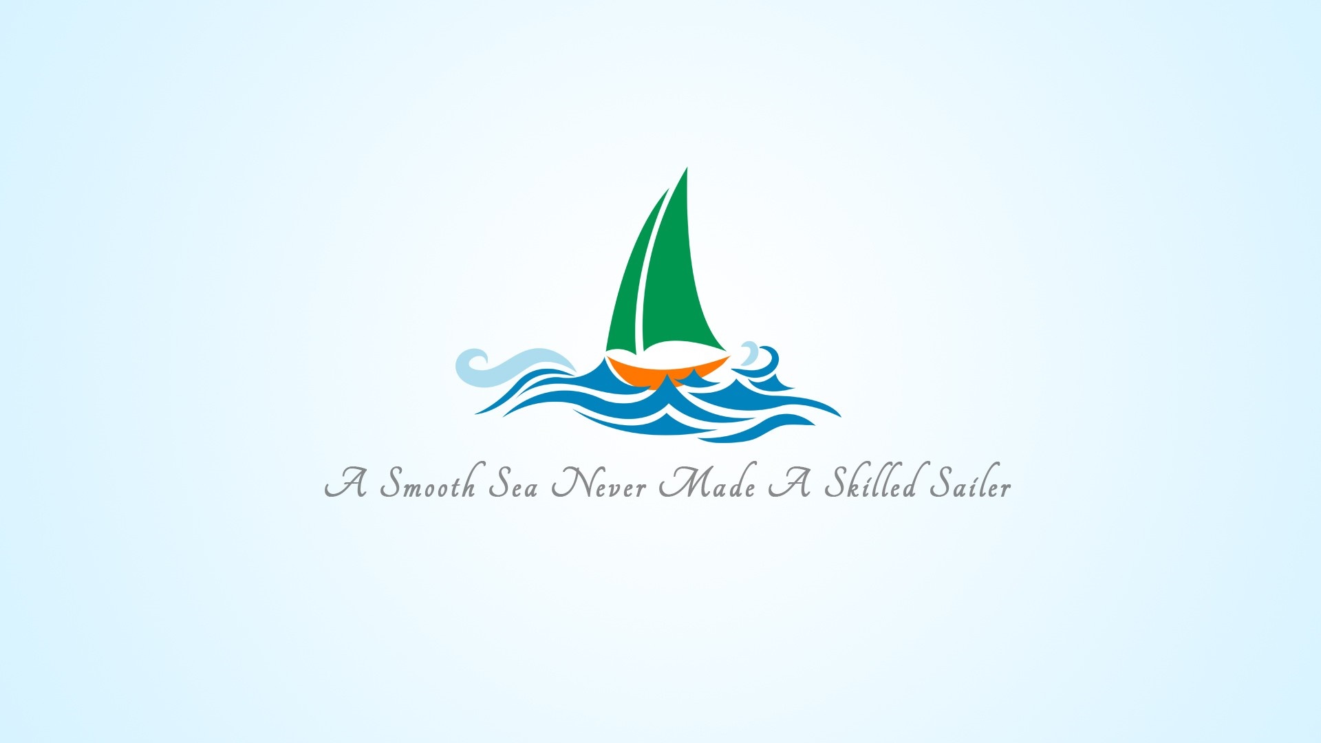 Sailboat on waves with inspirational quote HD Wallpaper