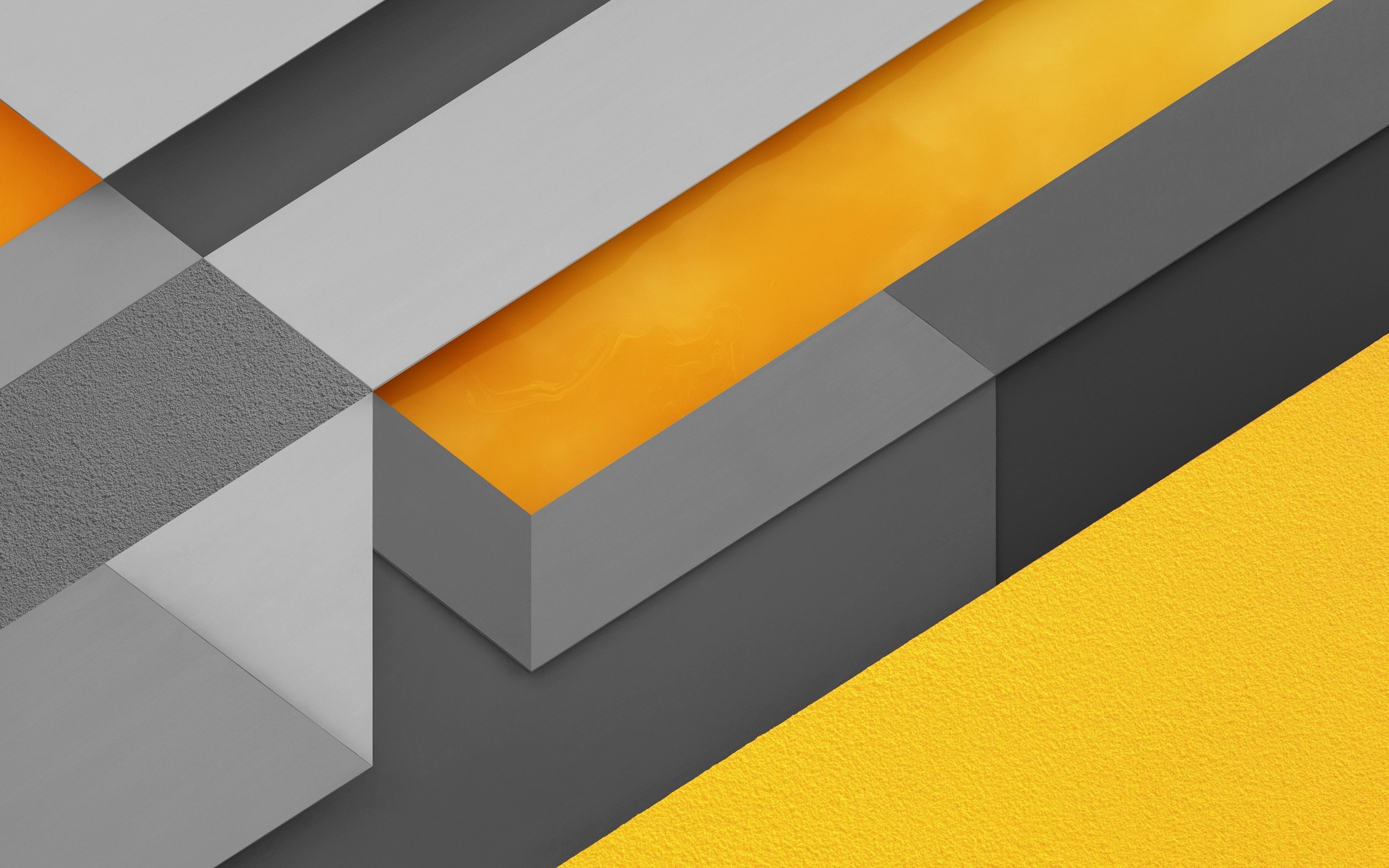 Abstract geometric shapes with yellow and gray colors HD Wallpaper