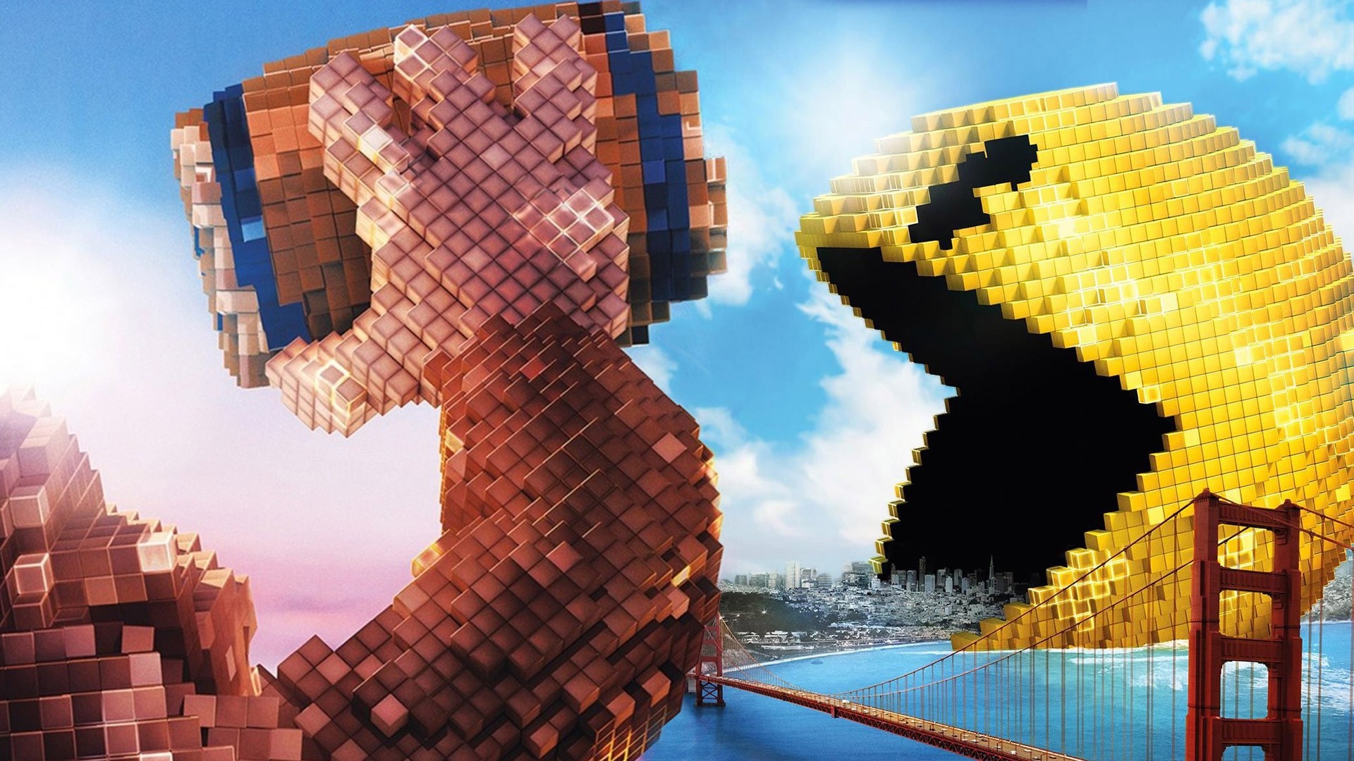 Pac-Man and Donkey Kong in San Francisco HD Wallpaper