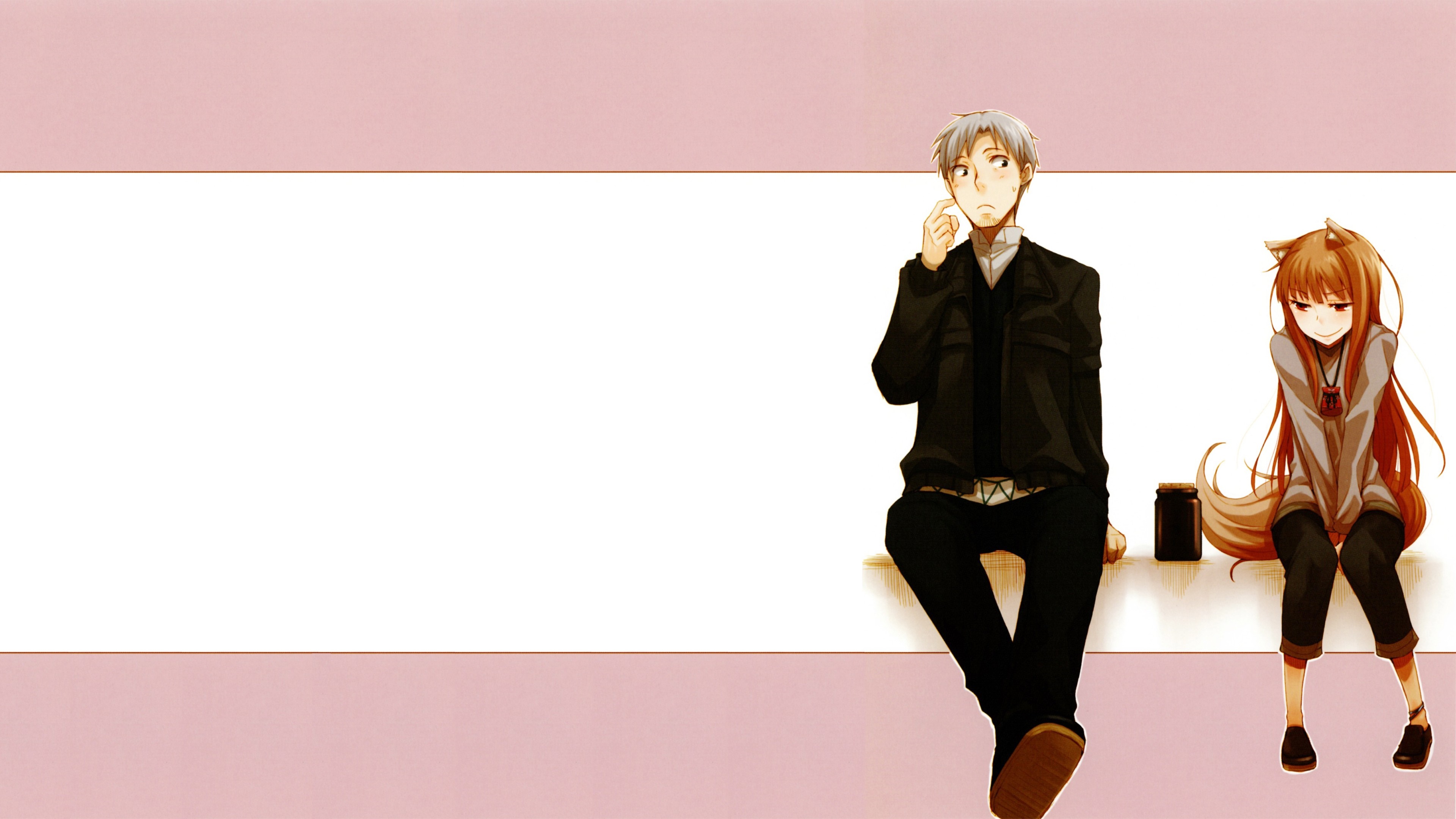 Holo and Lawrence from Spice and Wolf HD Wallpaper