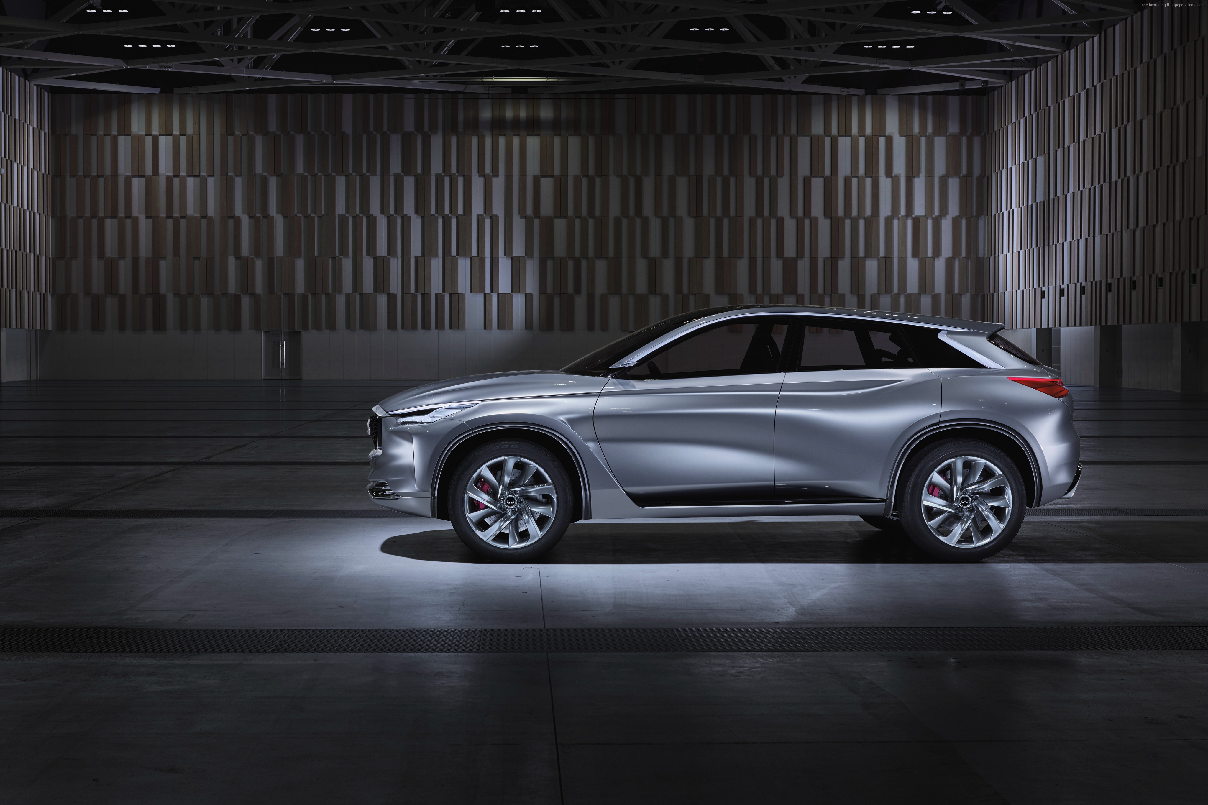 Silver Infiniti QX Sport Inspiration crossover HD Wallpaper