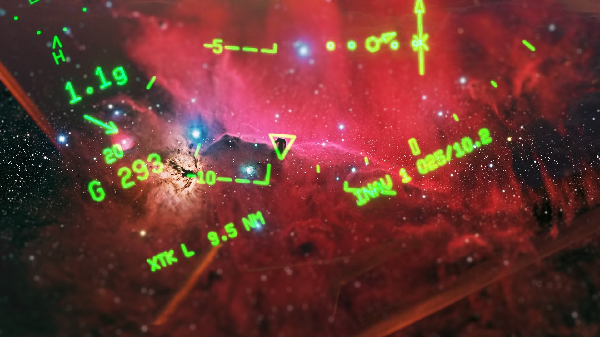 Space nebula with HUD overlay HD Wallpaper