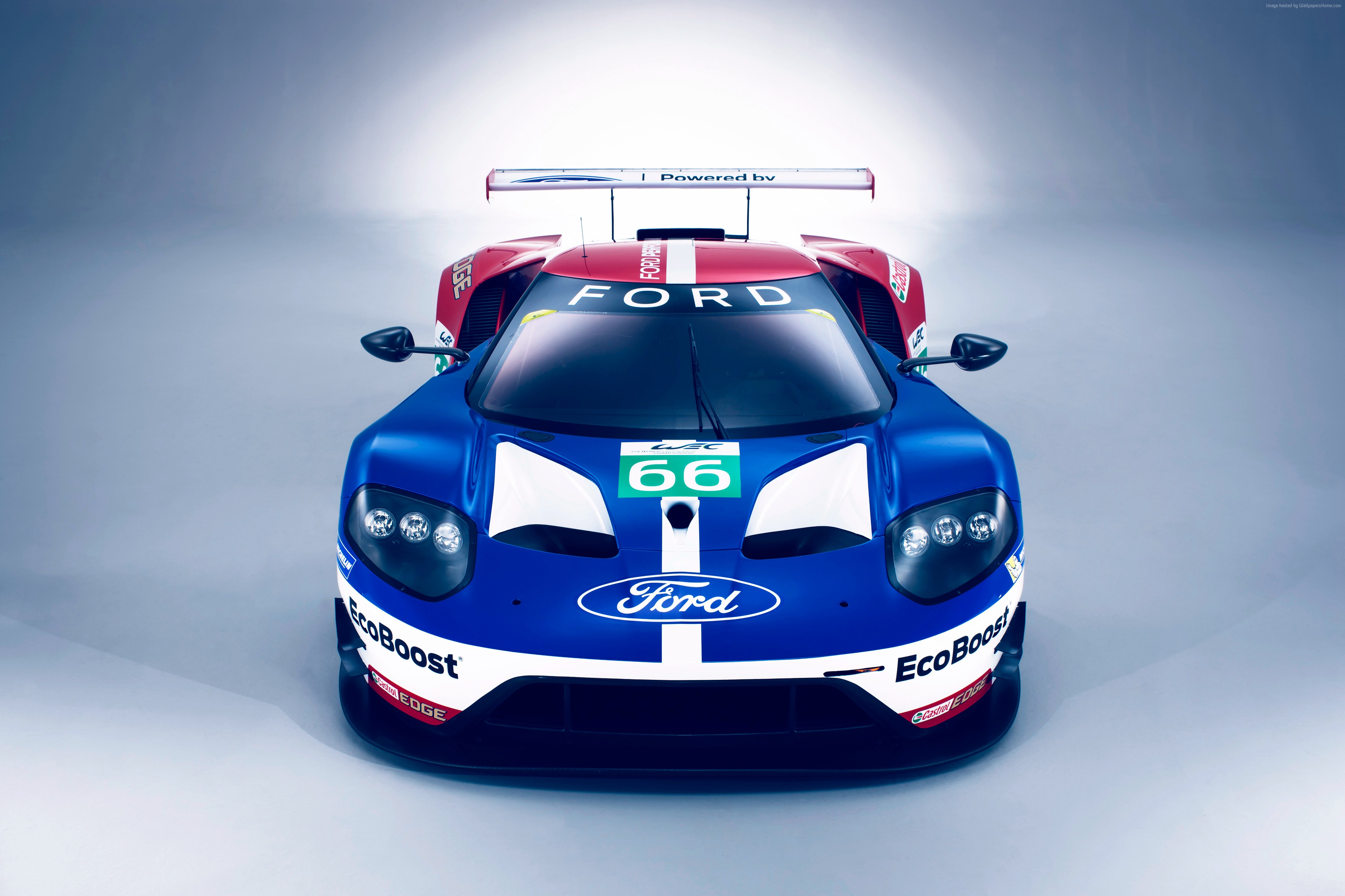 Ford GT Race Car with "66" and "EcoBoost" Livery HD Wallpaper