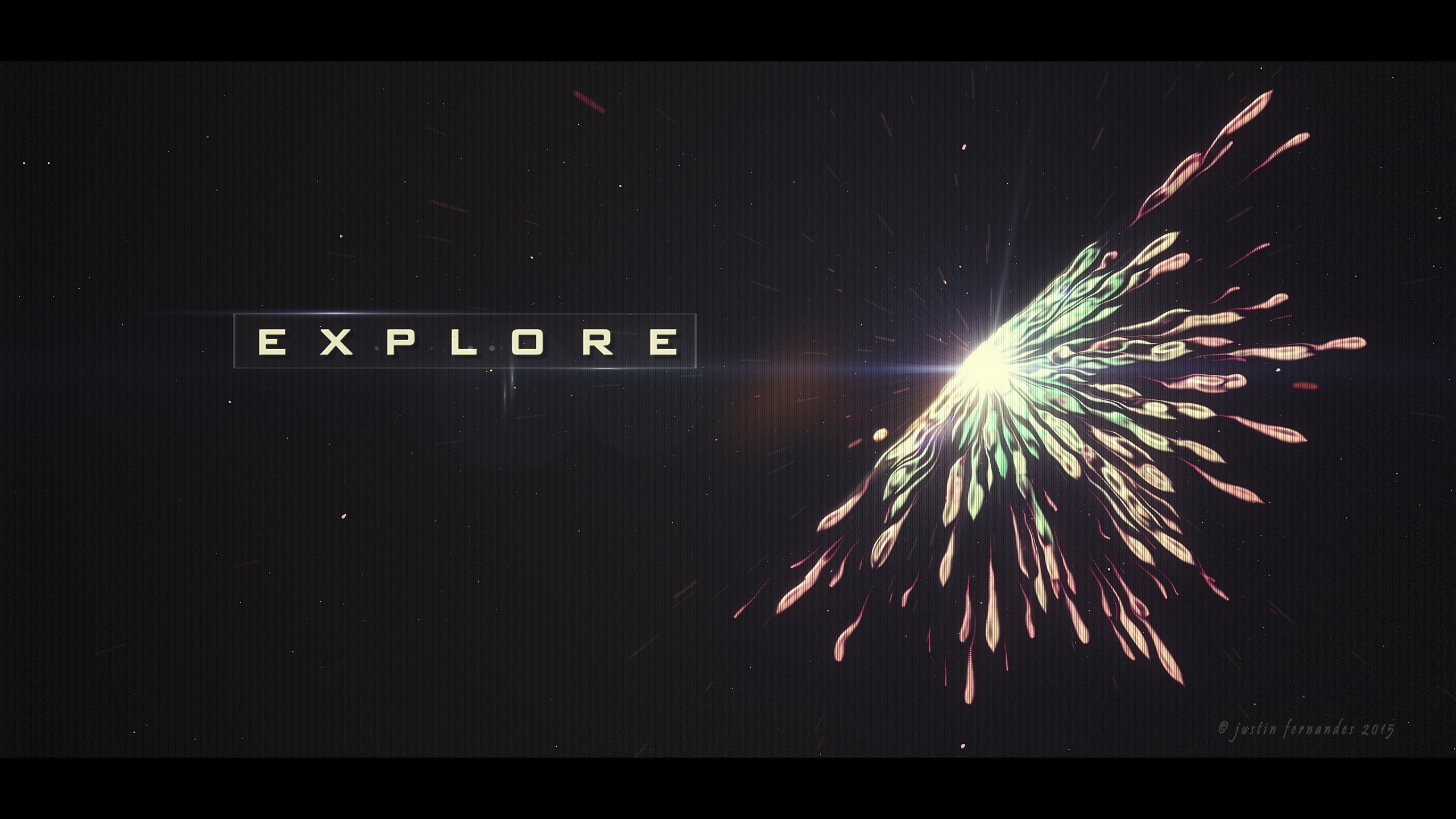 Abstract EXPLORE text with particle explosion HD Wallpaper