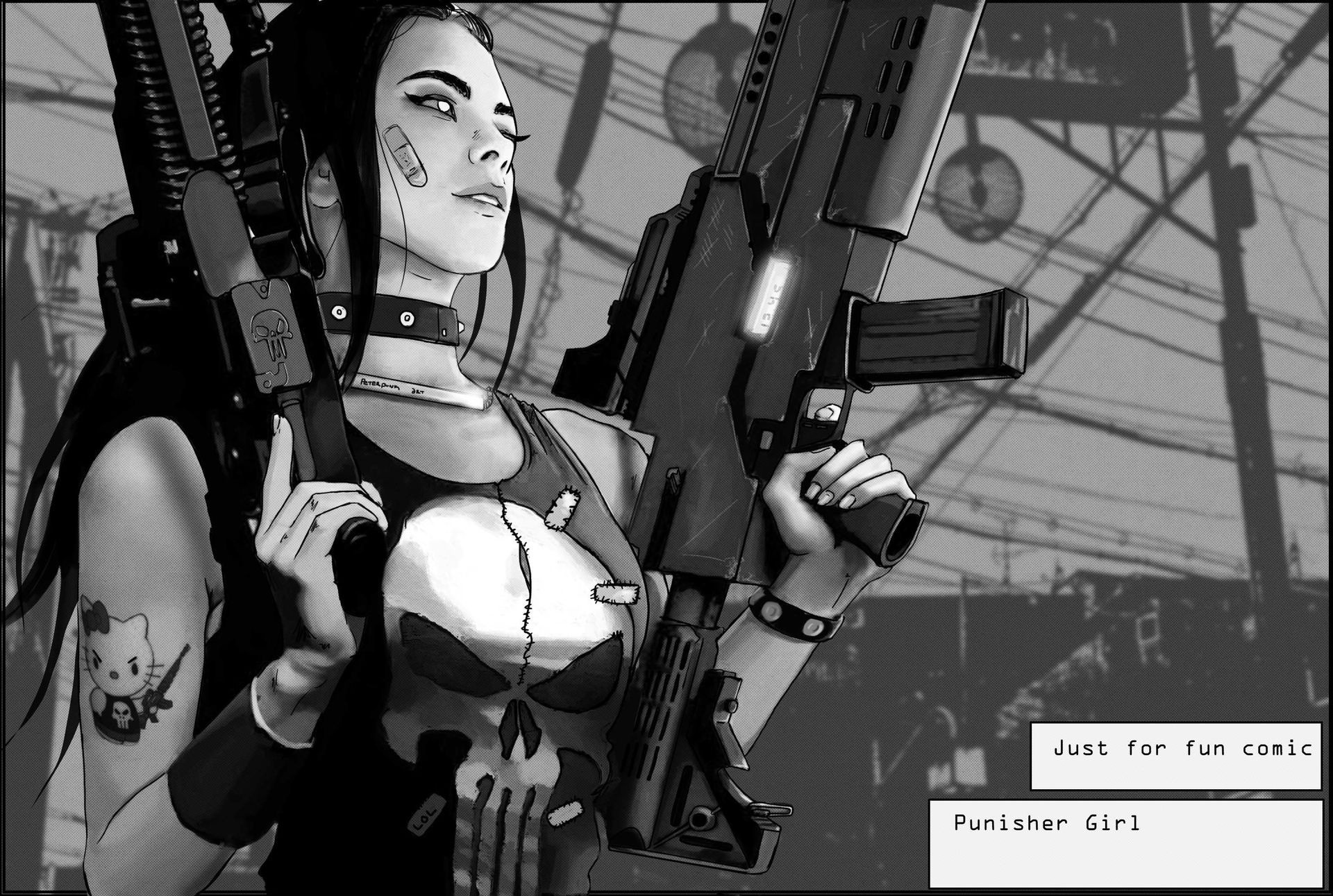Punisher Girl with Guns HD Wallpaper