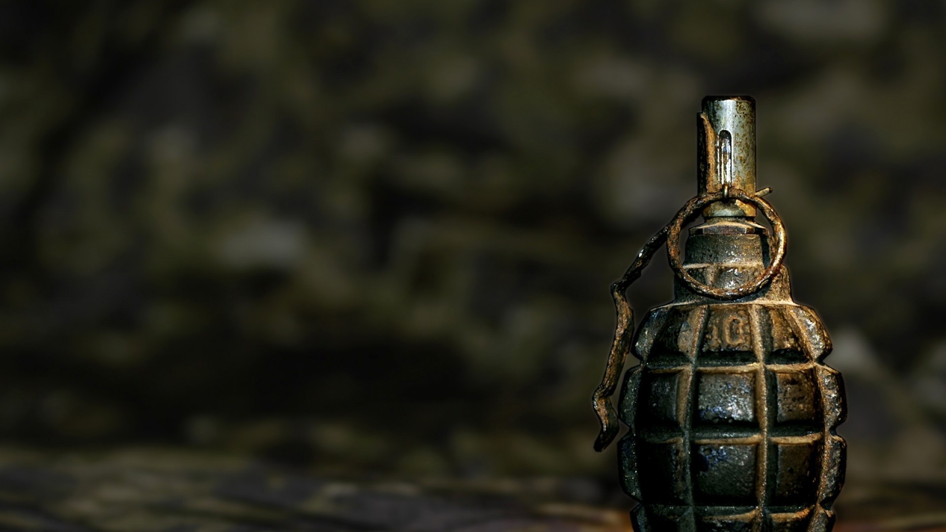 Close-up of a military hand grenade HD Wallpaper