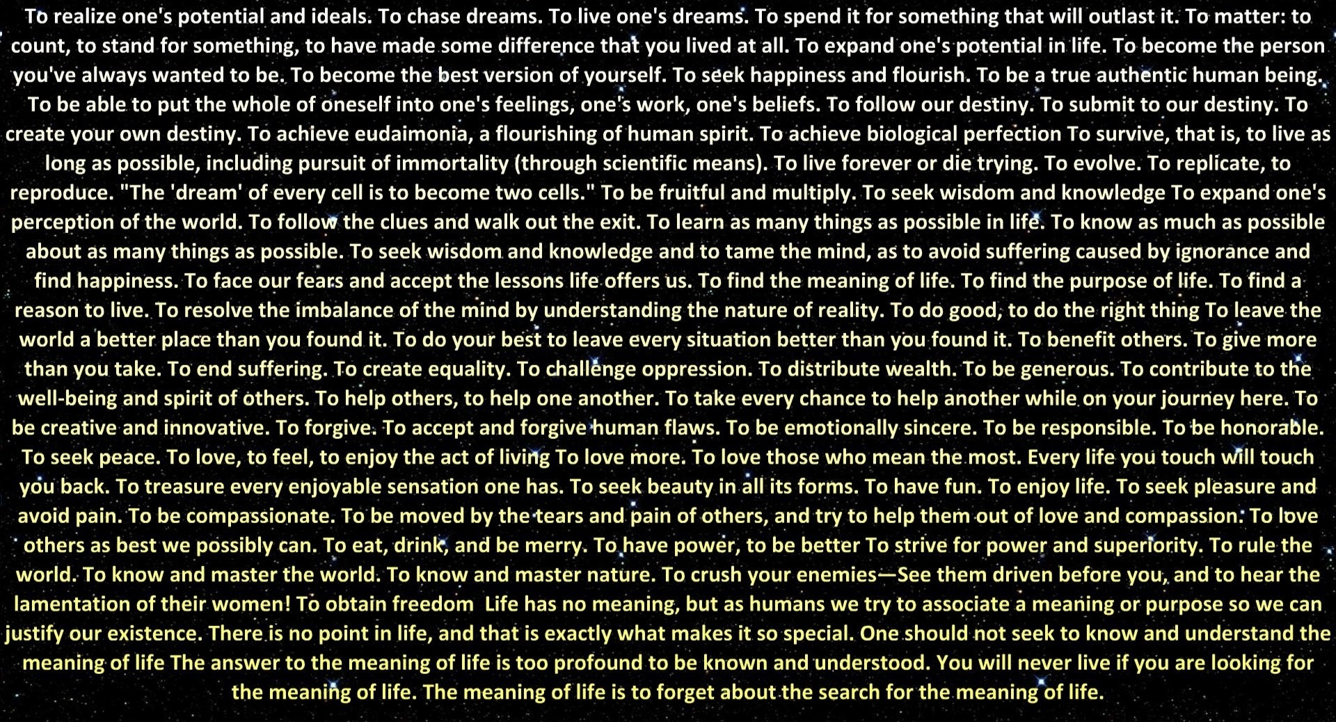 Motivational text about the meaning of life HD Wallpaper