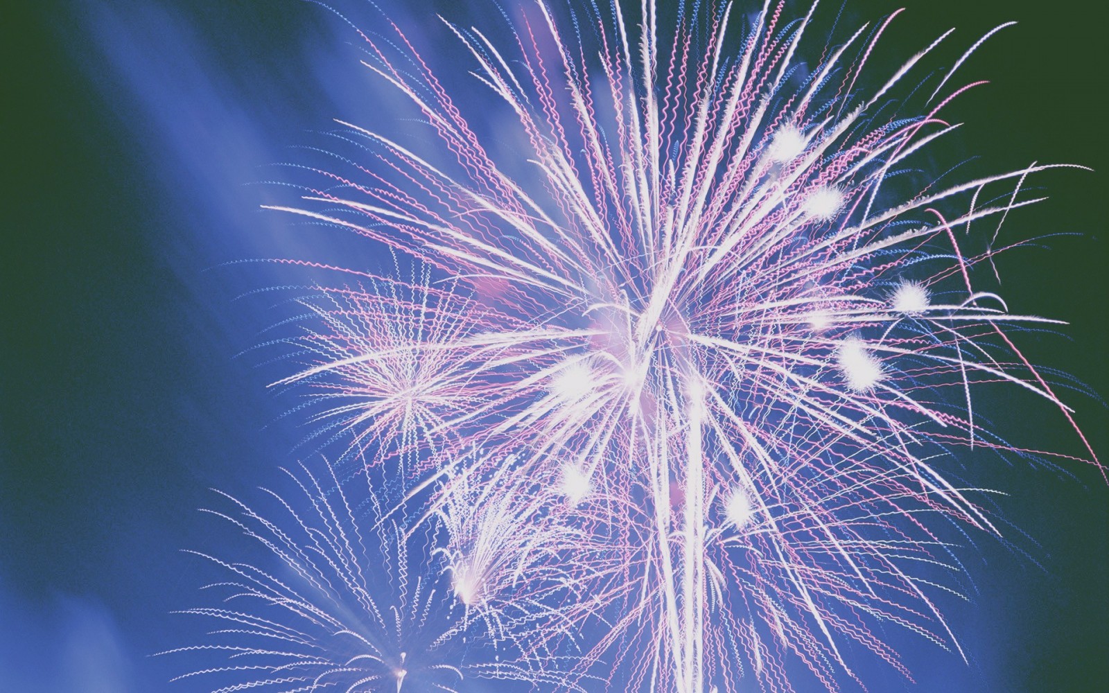 Fireworks exploding in the night sky HD Wallpaper