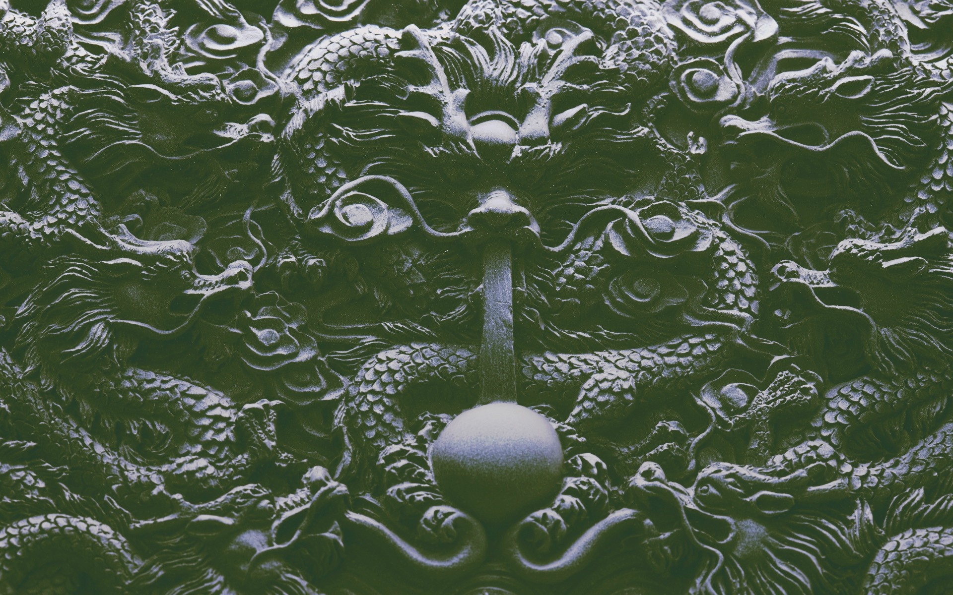 Stone carving of dragons HD Wallpaper