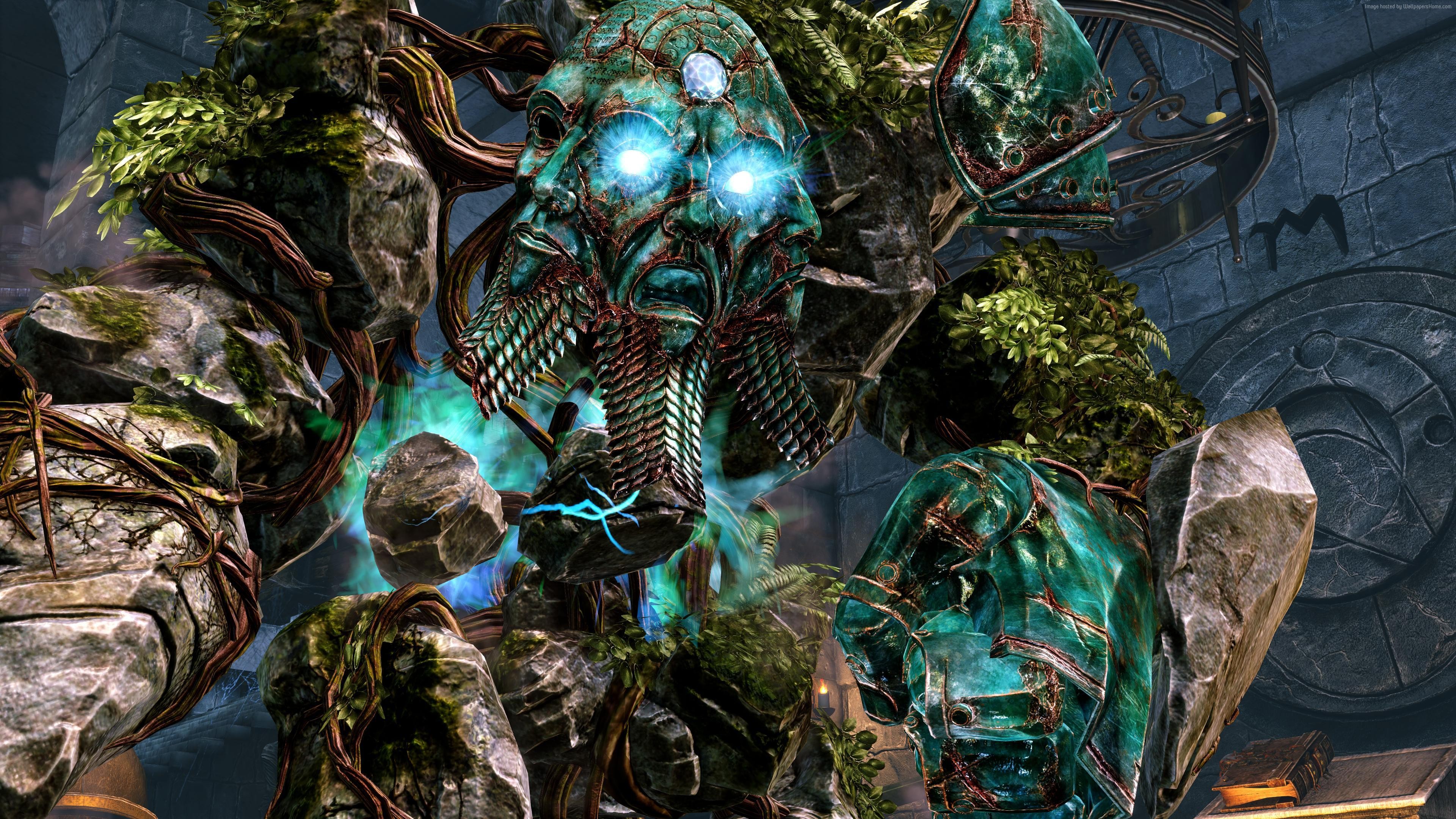A Gargantuan Stone and Plant Golem HD Wallpaper