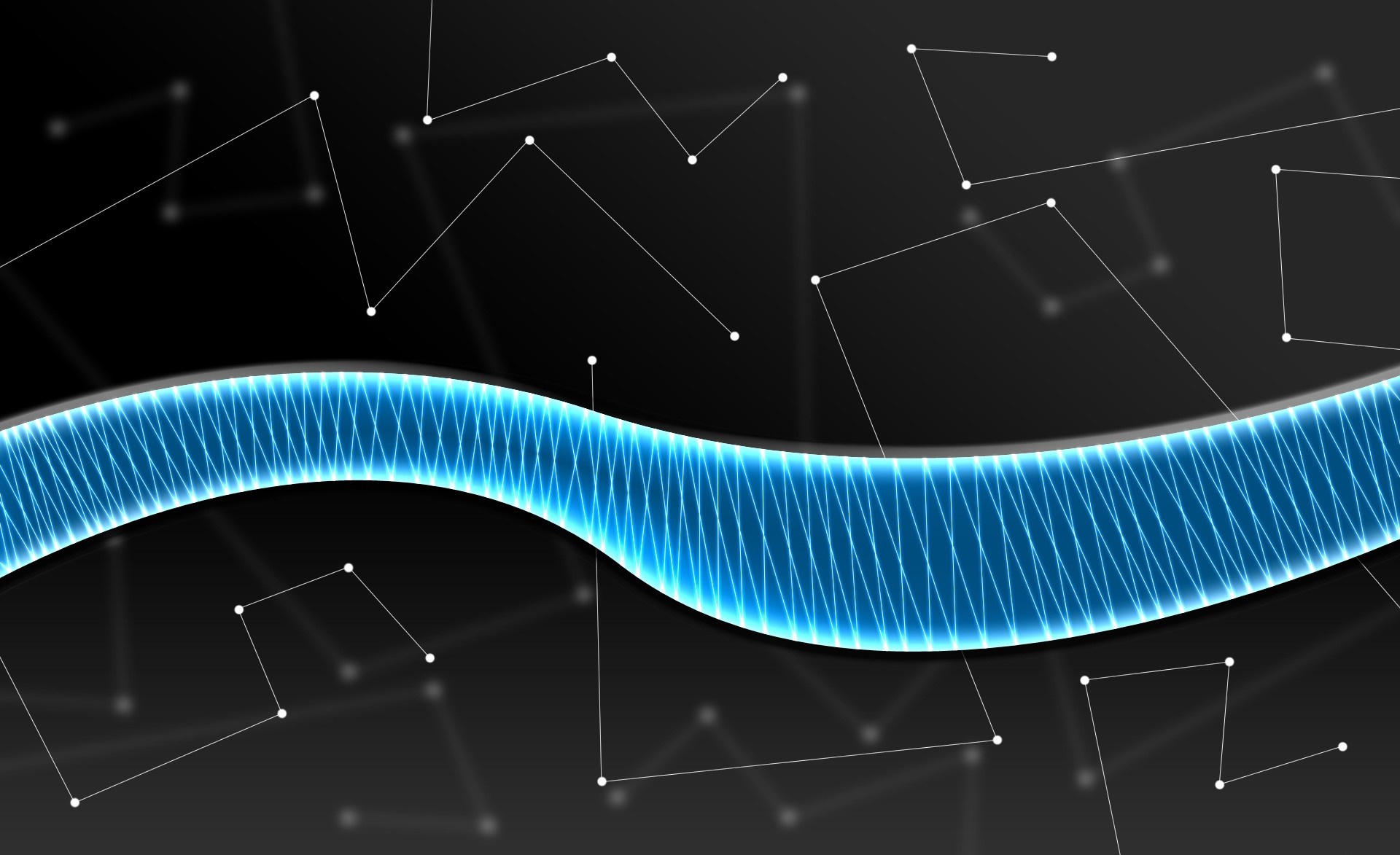 Abstract blue wave with connected dots and lines HD Wallpaper